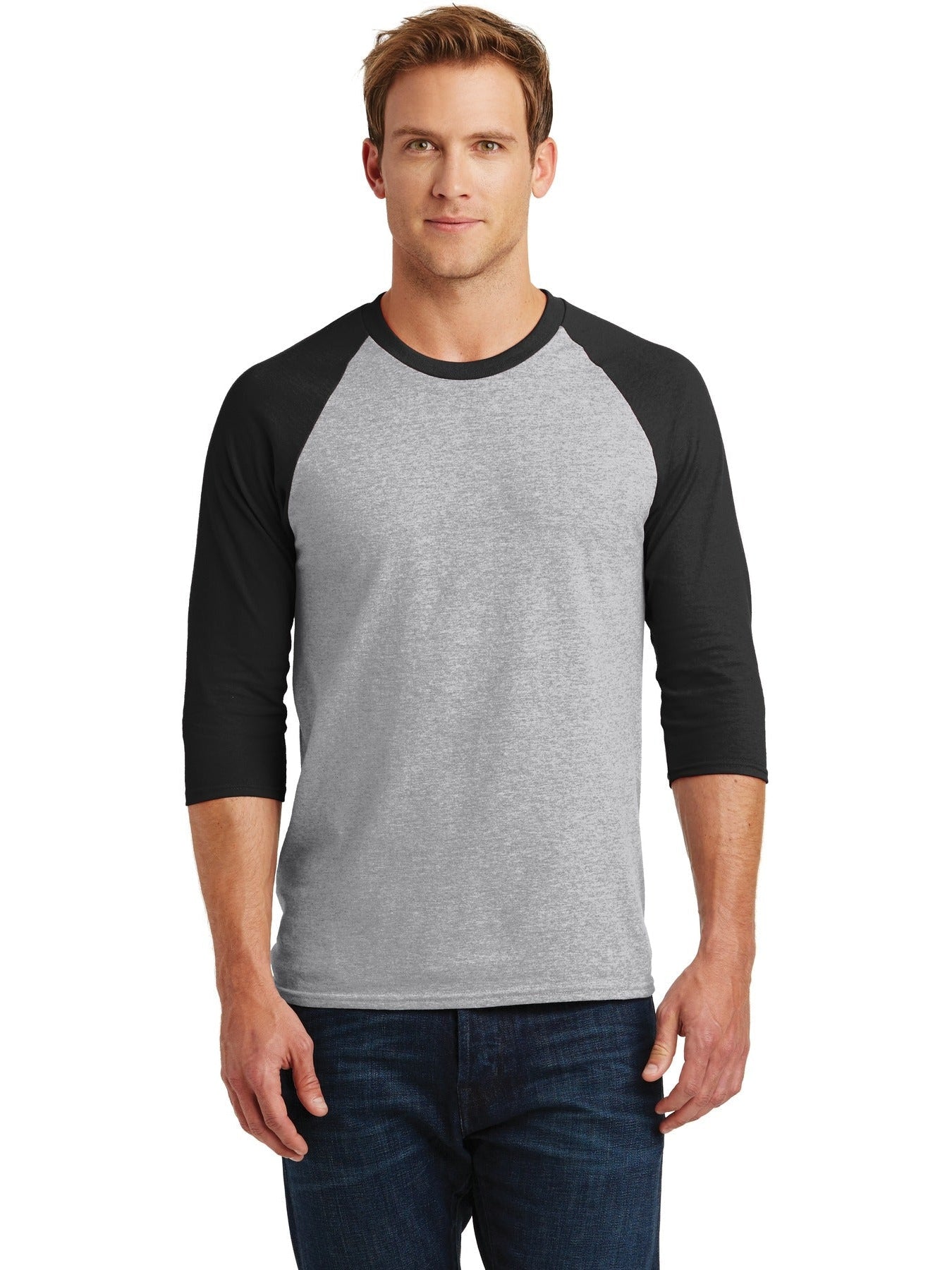 no-logo Gildan Heavy Cotton 3/4-Sleeve Raglan T-Shirt-Regular-Gildan-Thread Logic