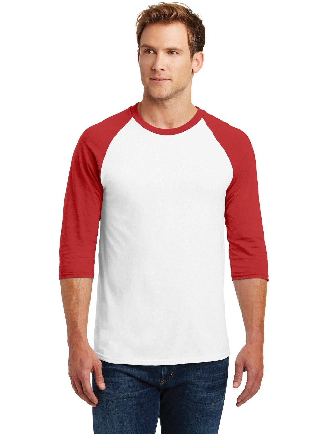 no-logo Gildan Heavy Cotton 3/4-Sleeve Raglan T-Shirt-Regular-Gildan-Thread Logic