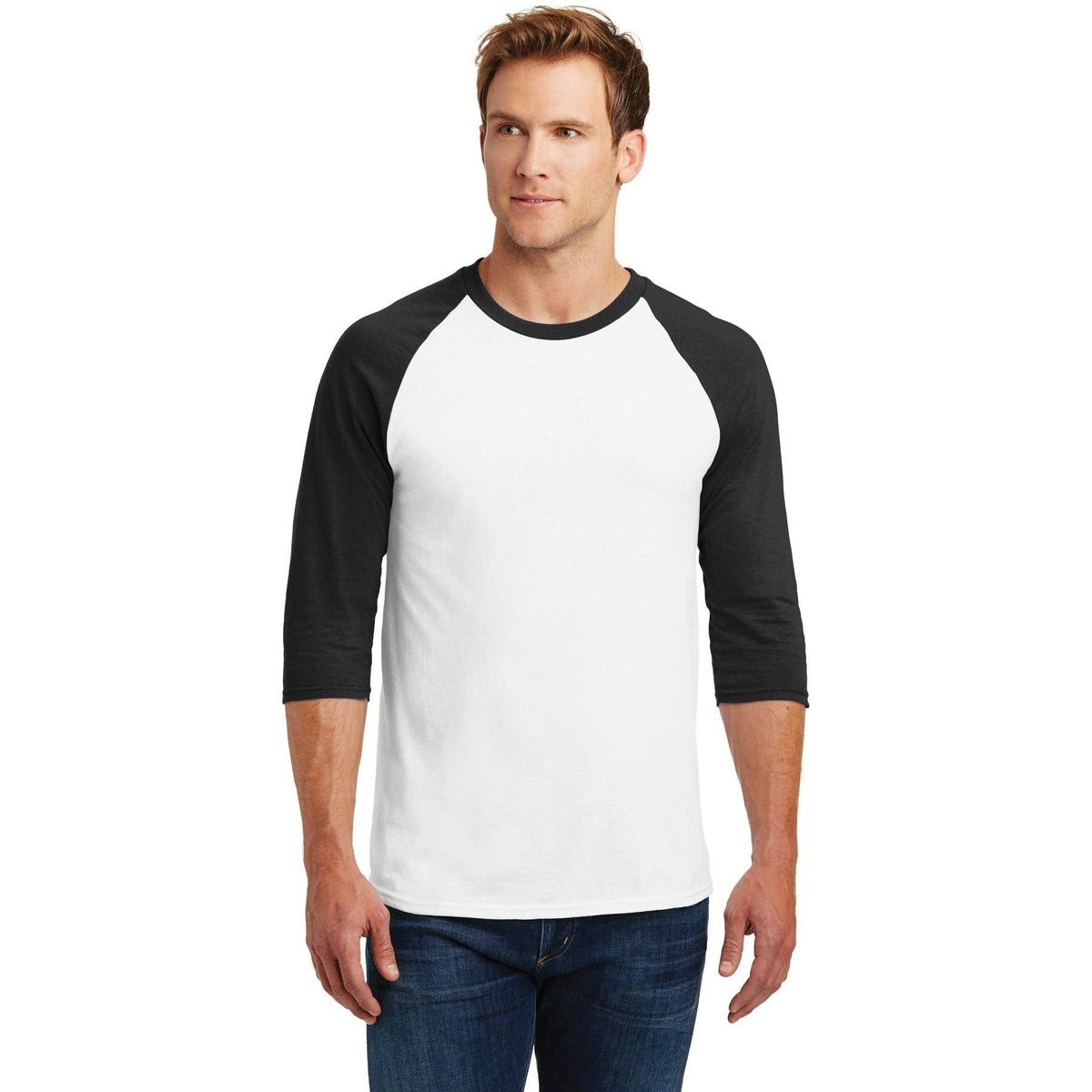 no-logo Gildan Heavy Cotton 3/4-Sleeve Raglan T-Shirt-Regular-Gildan-Thread Logic
