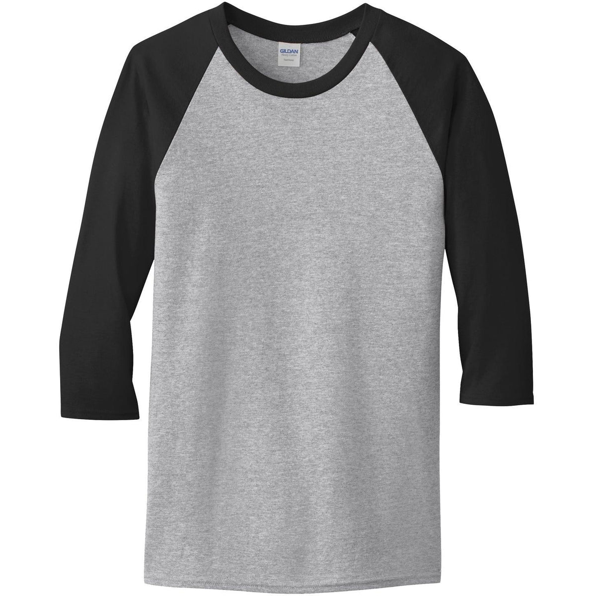 no-logo Gildan Heavy Cotton 3/4-Sleeve Raglan T-Shirt