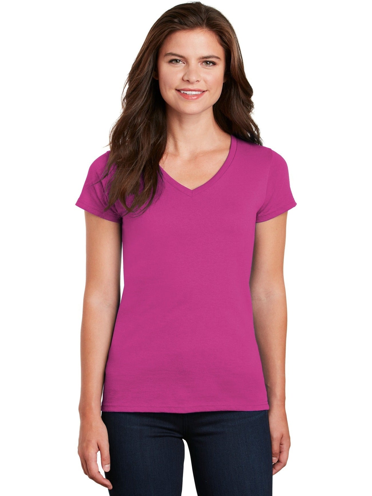 no-logo Gildan Ladies Heavy Cotton 100% Cotton V-Neck T-Shirt-Regular-Gildan-Thread Logic