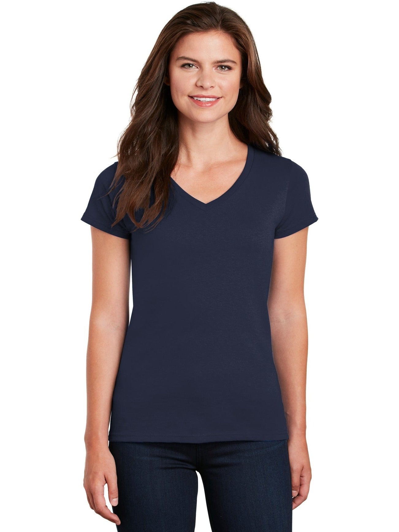 no-logo Gildan Ladies Heavy Cotton 100% Cotton V-Neck T-Shirt-Regular-Gildan-Thread Logic