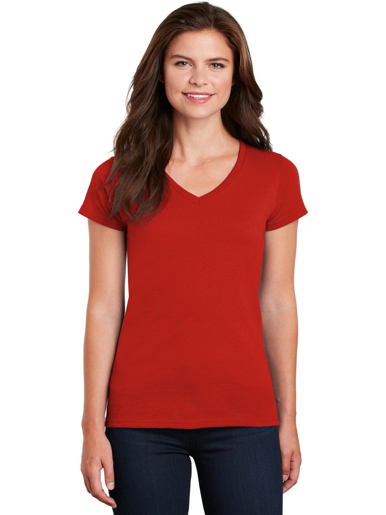 no-logo Gildan Ladies Heavy Cotton 100% Cotton V-Neck T-Shirt-Regular-Gildan-Thread Logic