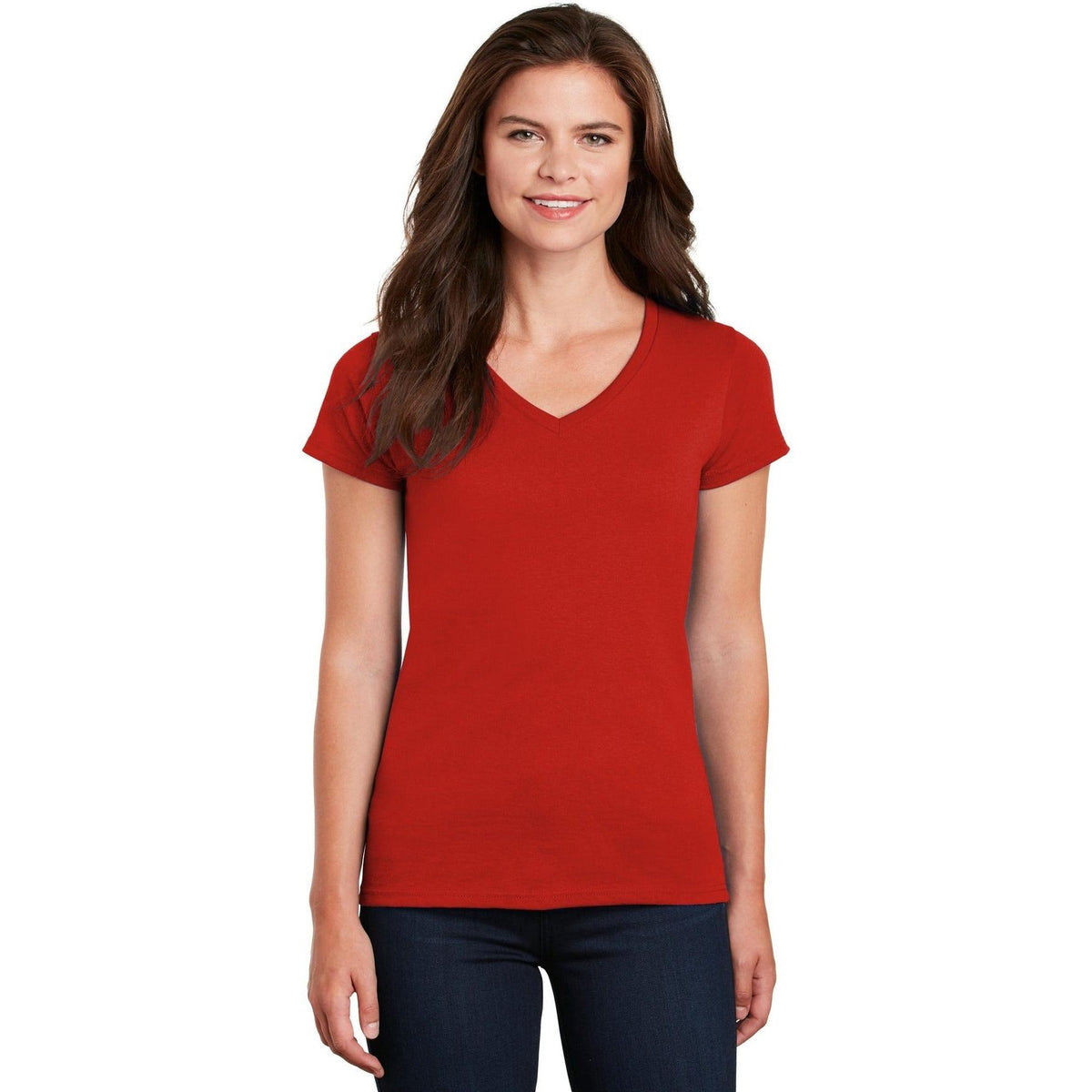 no-logo Gildan Ladies Heavy Cotton 100% Cotton V-Neck T-Shirt-Regular-Gildan-Thread Logic