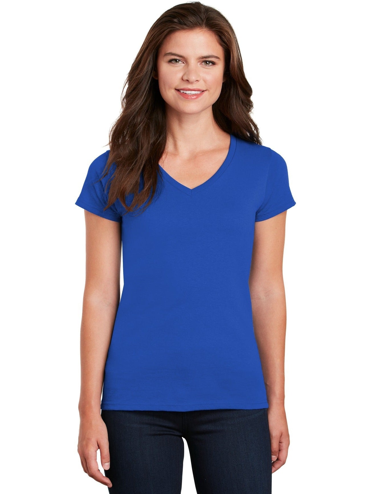 no-logo Gildan Ladies Heavy Cotton 100% Cotton V-Neck T-Shirt-Regular-Gildan-Thread Logic