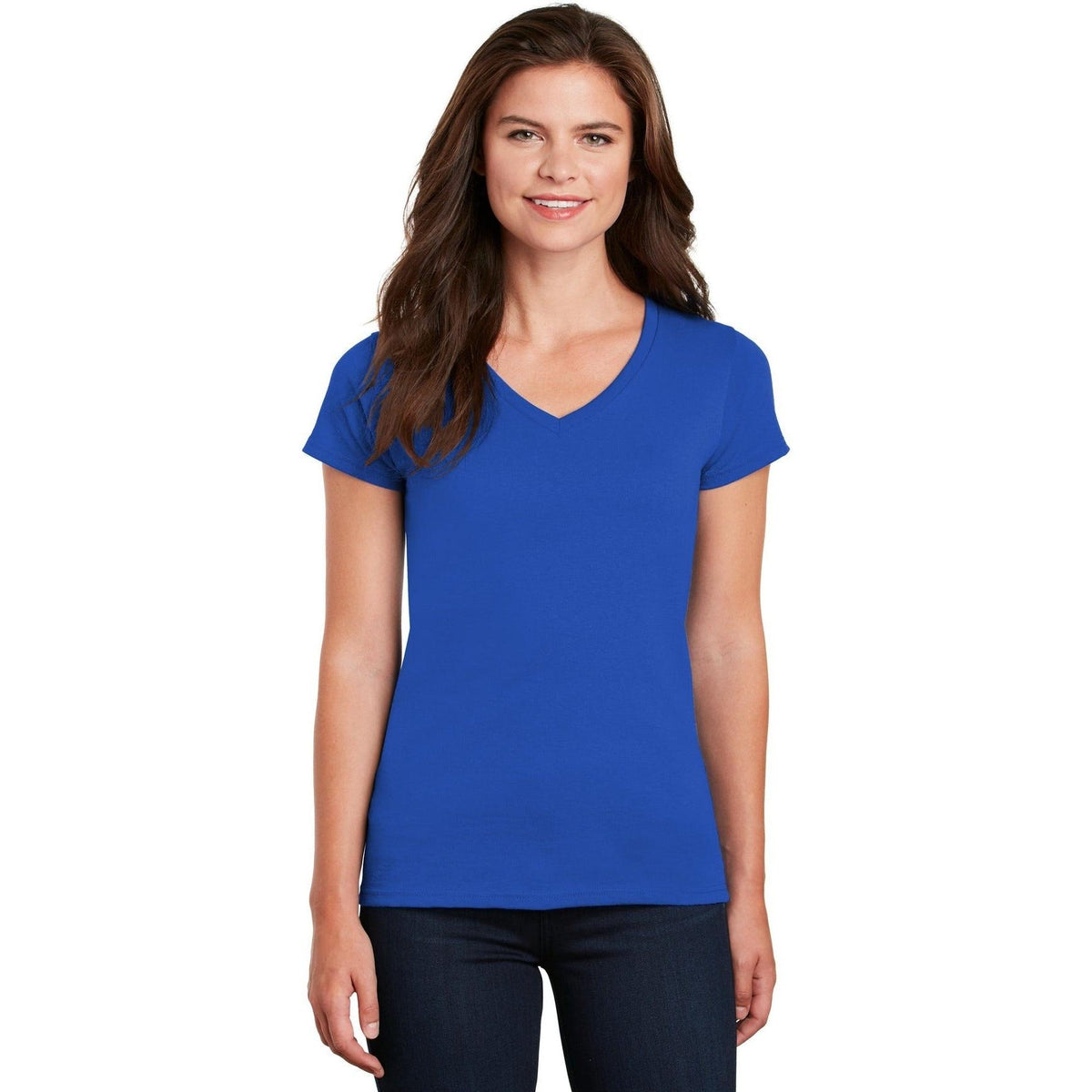 no-logo Gildan Ladies Heavy Cotton 100% Cotton V-Neck T-Shirt-Regular-Gildan-Thread Logic