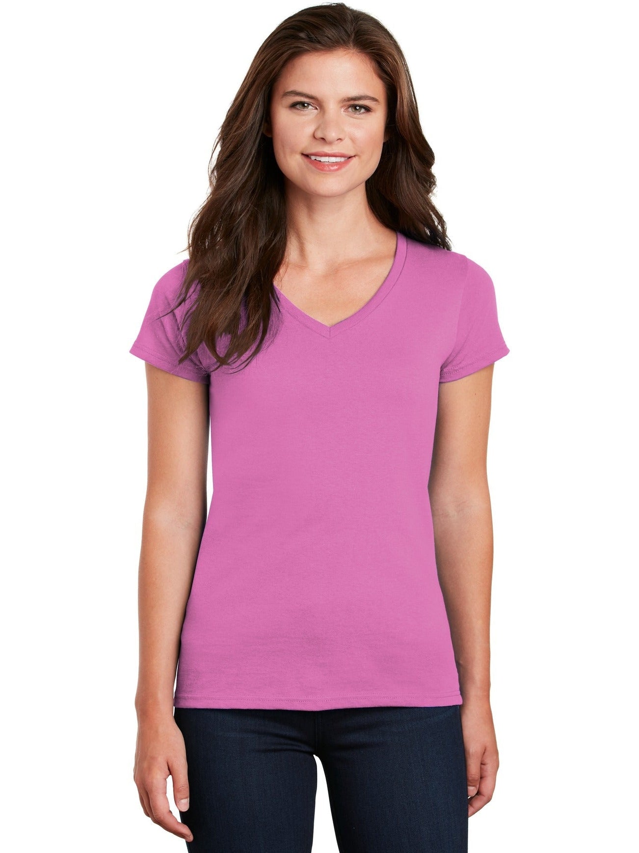 no-logo Gildan Ladies Heavy Cotton 100% Cotton V-Neck T-Shirt-Regular-Gildan-Thread Logic