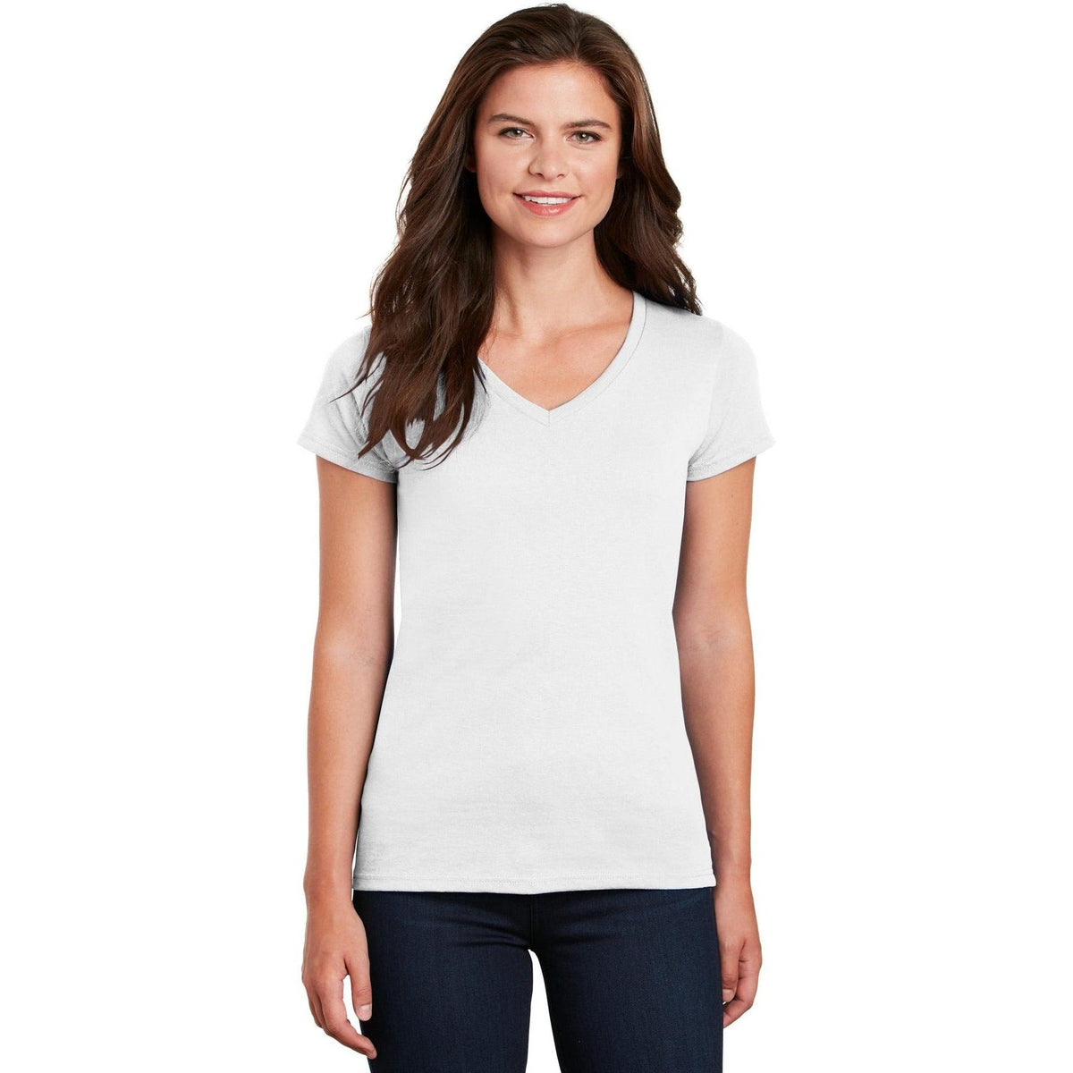 no-logo Gildan Ladies Heavy Cotton 100% Cotton V-Neck T-Shirt-Regular-Gildan-Thread Logic