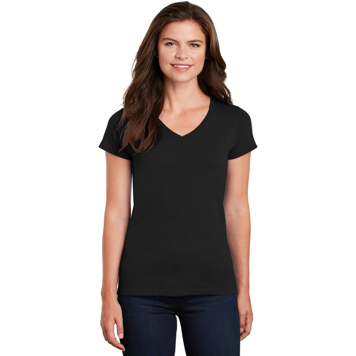 no-logo Gildan Ladies Heavy Cotton 100% Cotton V-Neck T-Shirt-Regular-Gildan-Thread Logic