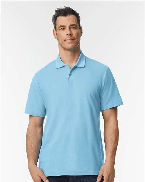 no-logo Gildan Softstyle Adult Pique Polo-Apparel-Gildan-Light Blue-L-Thread Logic