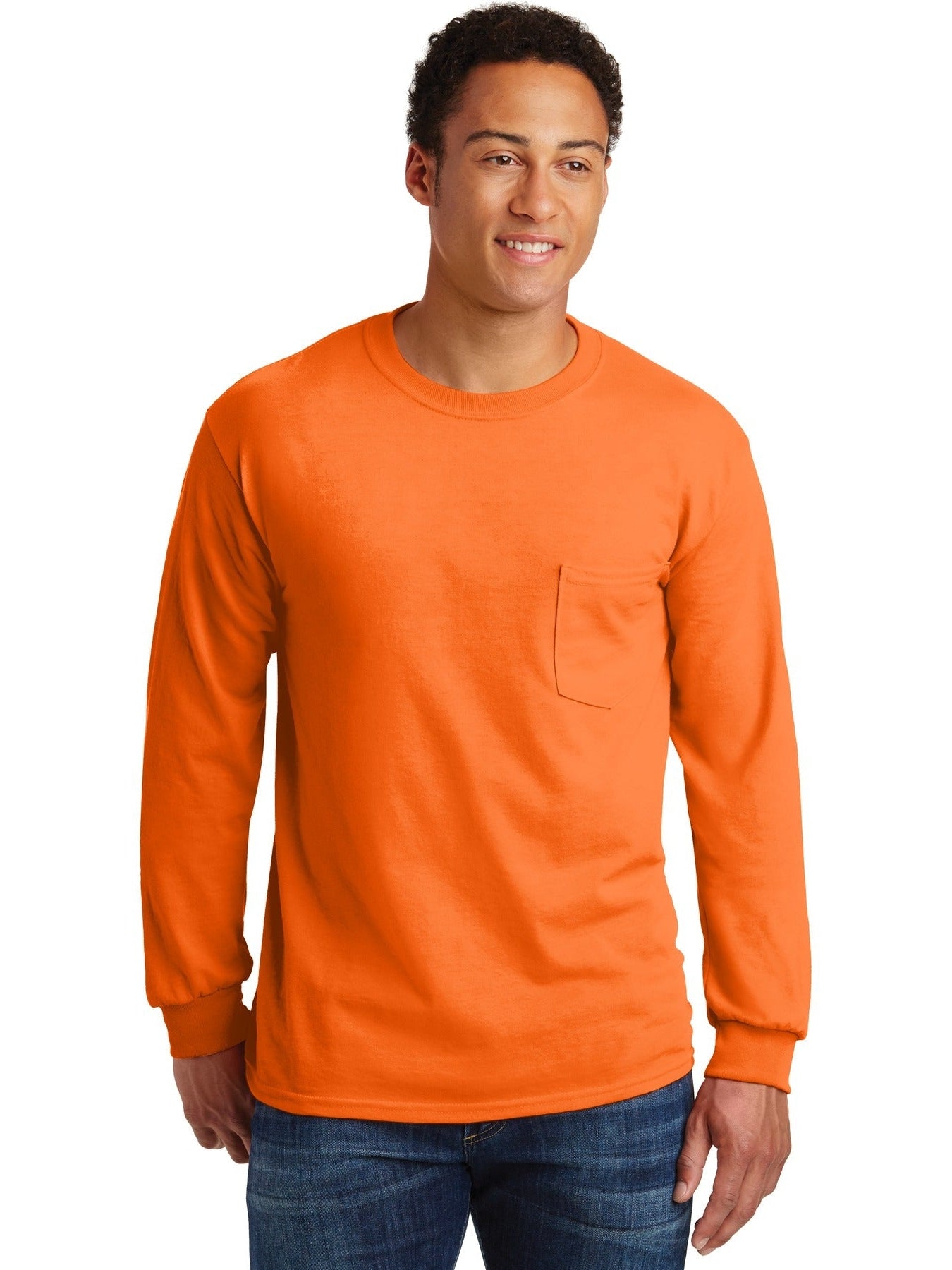 no-logo Gildan Ultra Cotton 100% Cotton Long Sleeve T-Shirt with Pocket-Regular-Gildan-Thread Logic