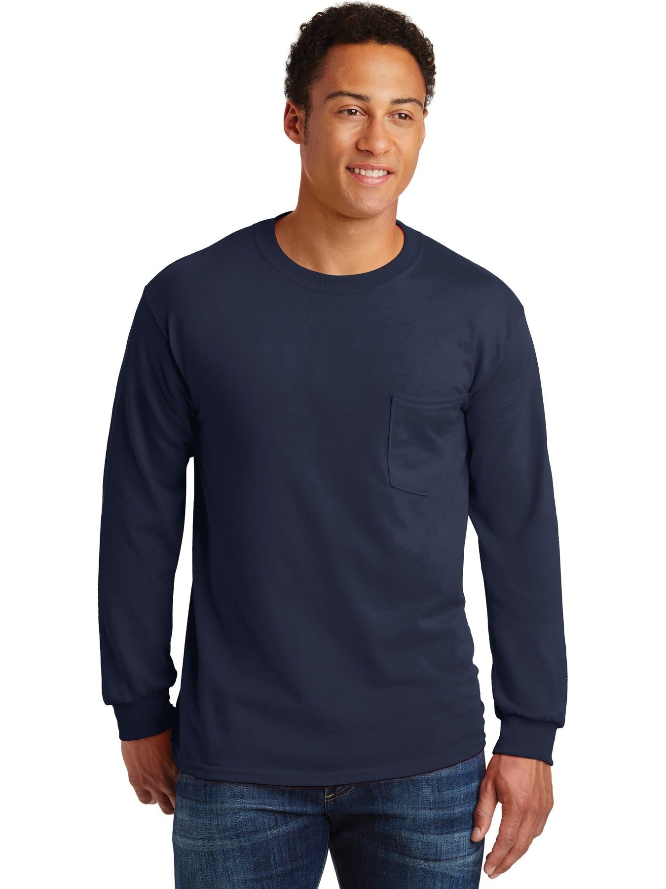 no-logo Gildan Ultra Cotton 100% Cotton Long Sleeve T-Shirt with Pocket-Regular-Gildan-Thread Logic