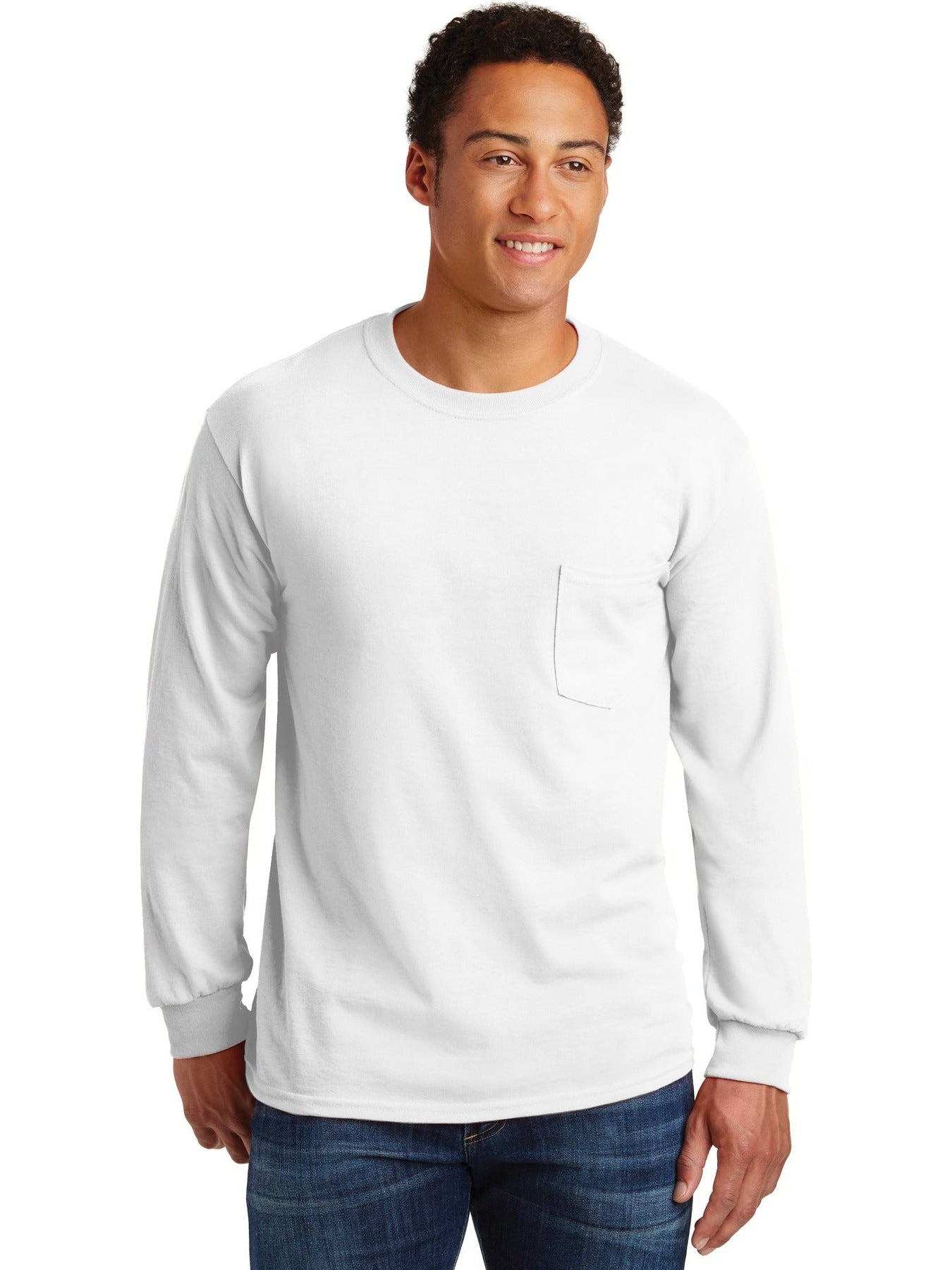no-logo Gildan Ultra Cotton 100% Cotton Long Sleeve T-Shirt with Pocket-Regular-Gildan-Thread Logic