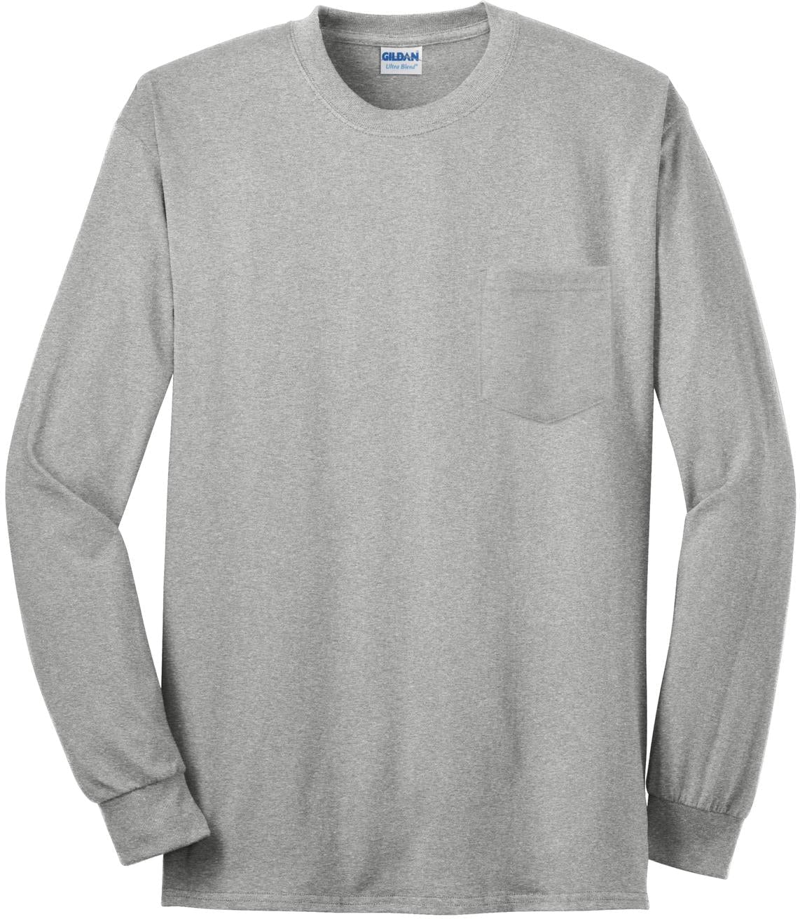 Gildan Ultra Cotton 100% Cotton Long Sleeve T-Shirt with Pocket