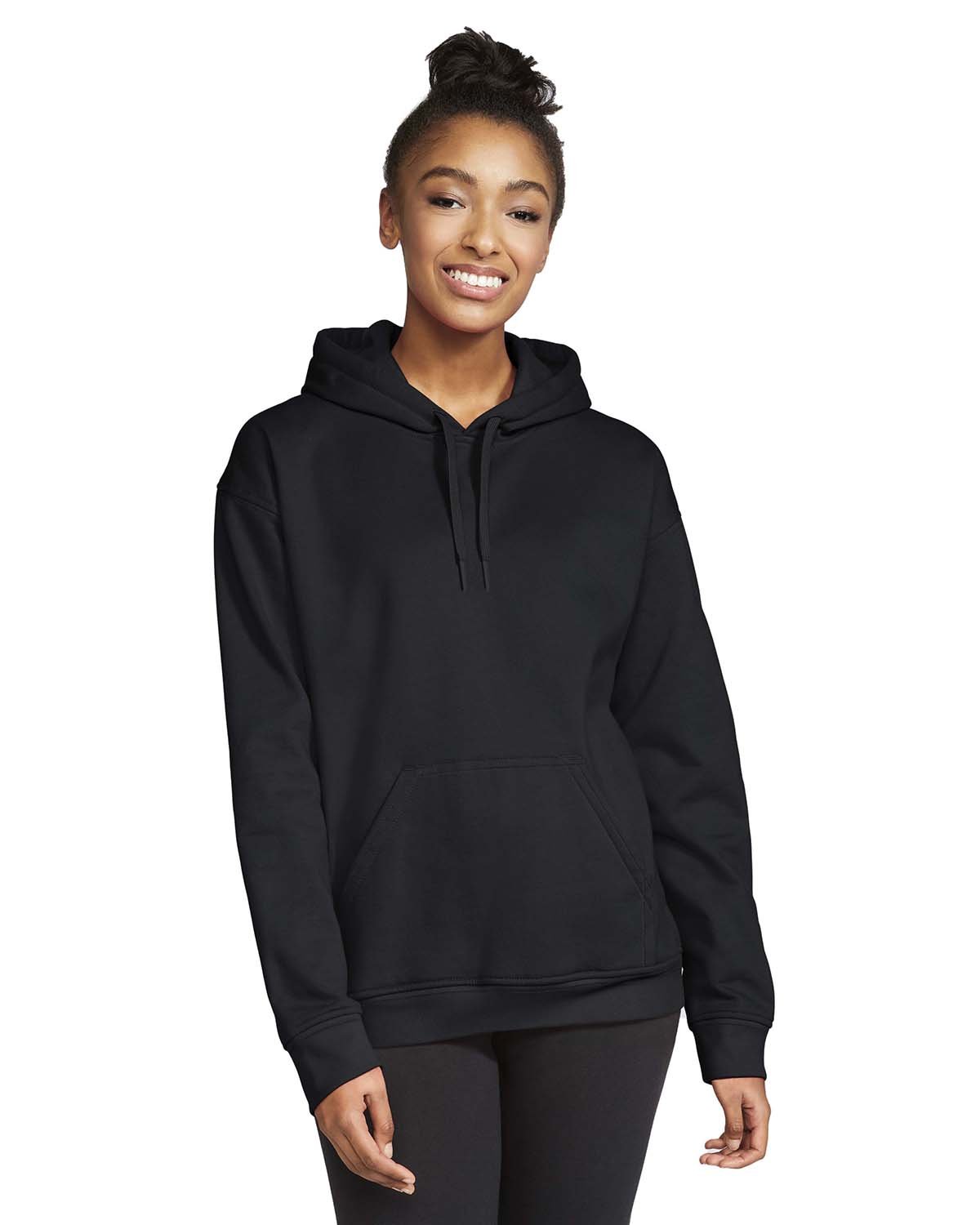 Gildan Unisex Softstyle Fleece Pullover Hooded Sweatshirt-Ladies Layering-Gildan-Black-5XL-Thread Logic