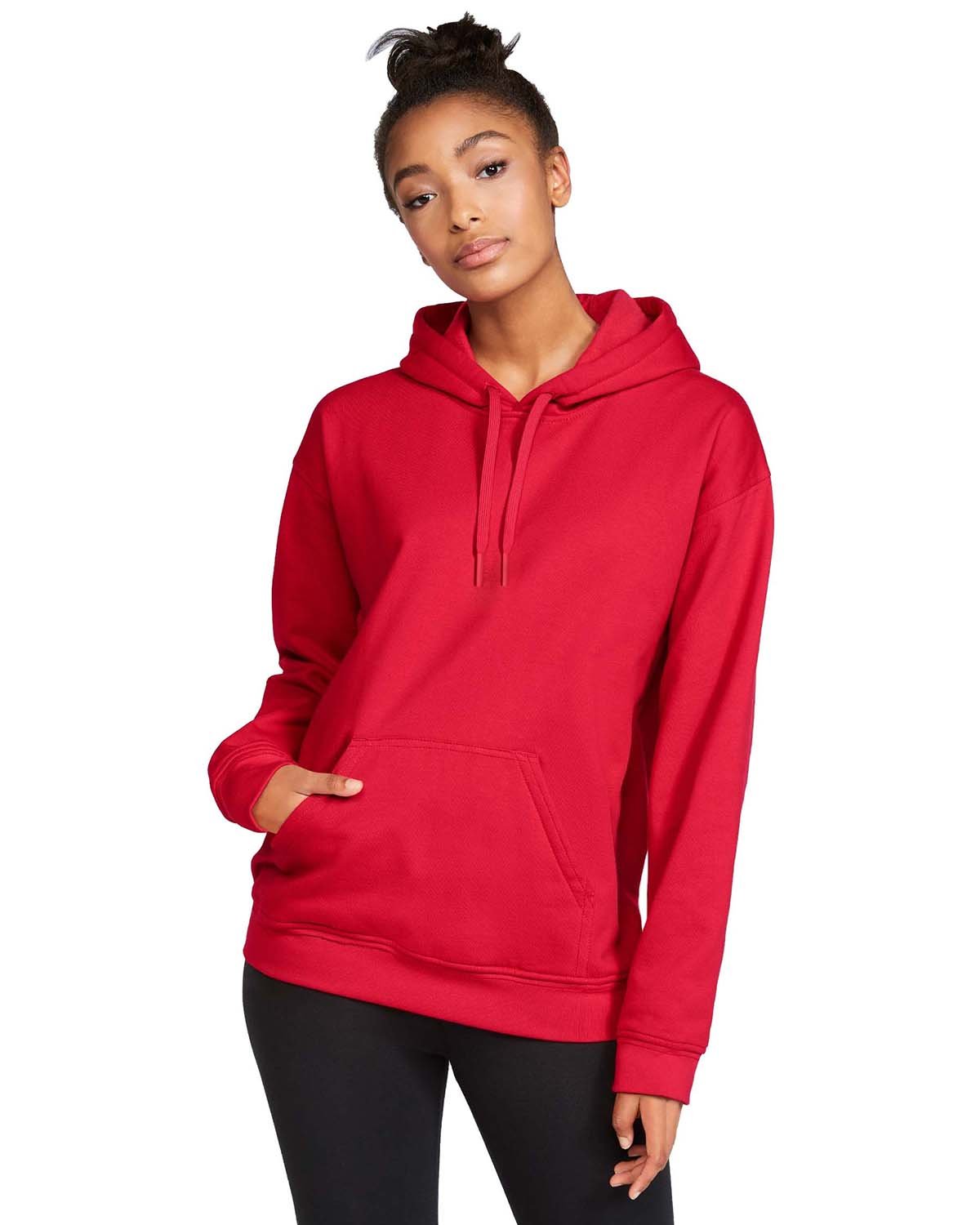 Gildan Unisex Softstyle Fleece Pullover Hooded Sweatshirt-Ladies Layering-Gildan-Red-S-Thread Logic