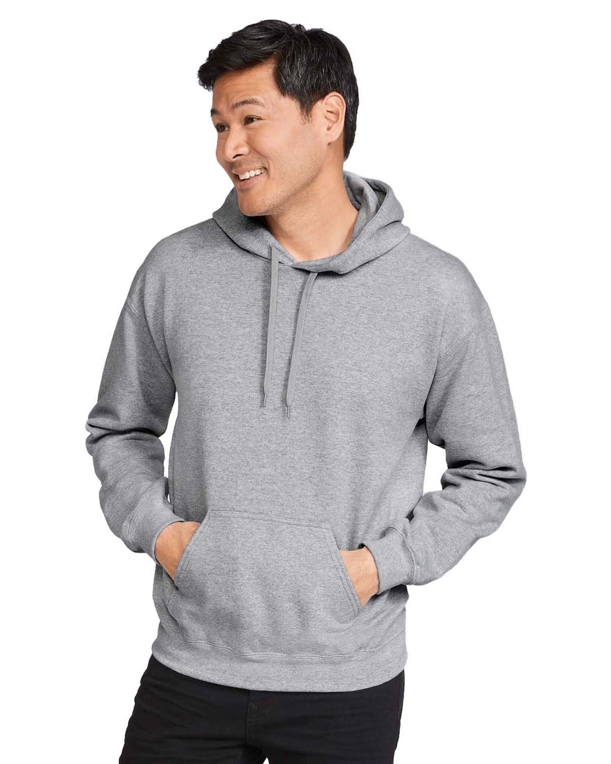 Gildan Unisex Softstyle Fleece Pullover Hooded Sweatshirt-Ladies Layering-Gildan-Rs Sport Grey-5XL-Thread Logic