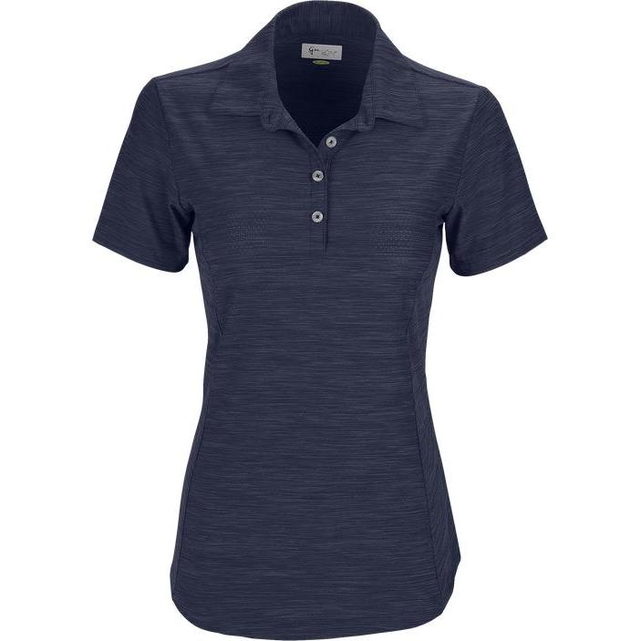 logo-left Greg Norman Ladies Play Dry Heather Solid Polo-Ladies Polos-Thread Logic