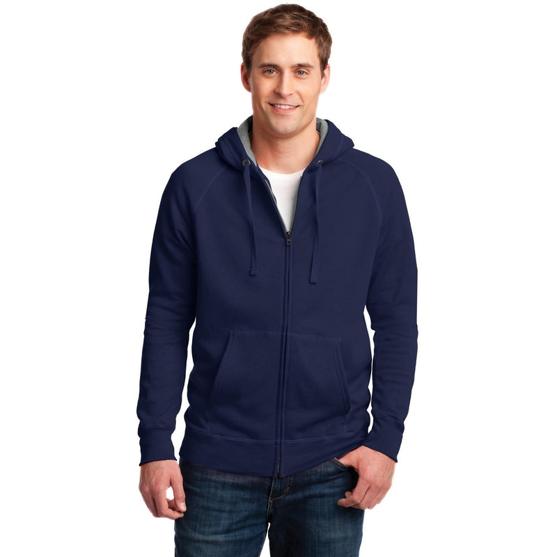 no-logo CLOSEOUT - Hanes Nano Full-Zip Hooded Sweatshirt-Hanes-Vintage Navy-S-Thread Logic