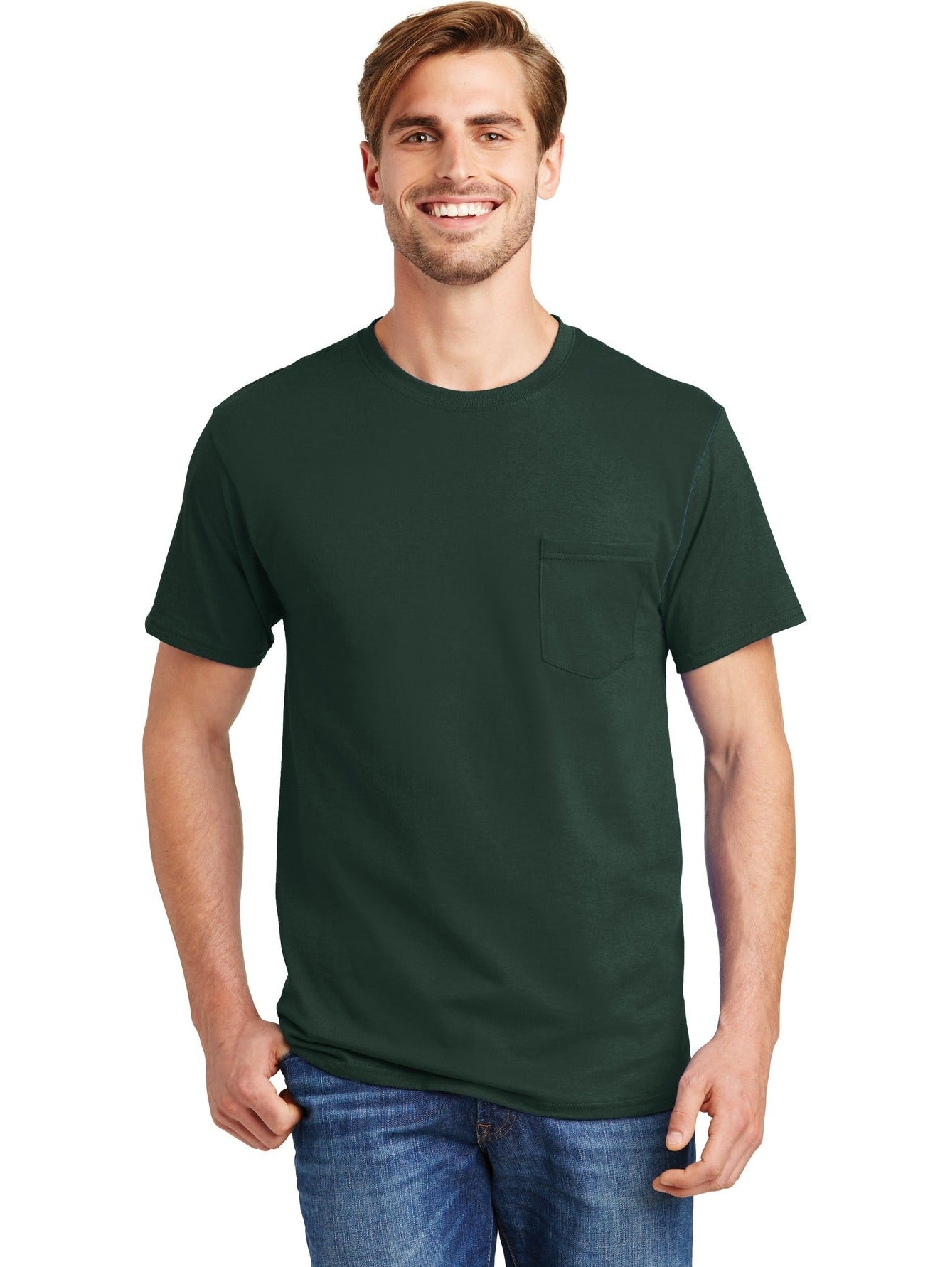 no-logo Hanes Authentic Cotton T-Shirt with Pocket-Regular-Hanes-Thread Logic