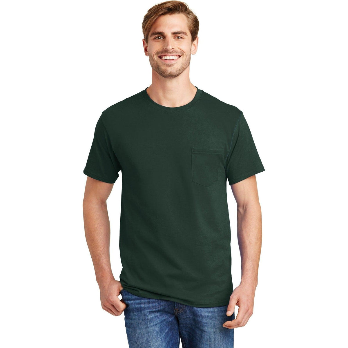 no-logo Hanes Authentic Cotton T-Shirt with Pocket-Polos-Hanes-Thread Logic