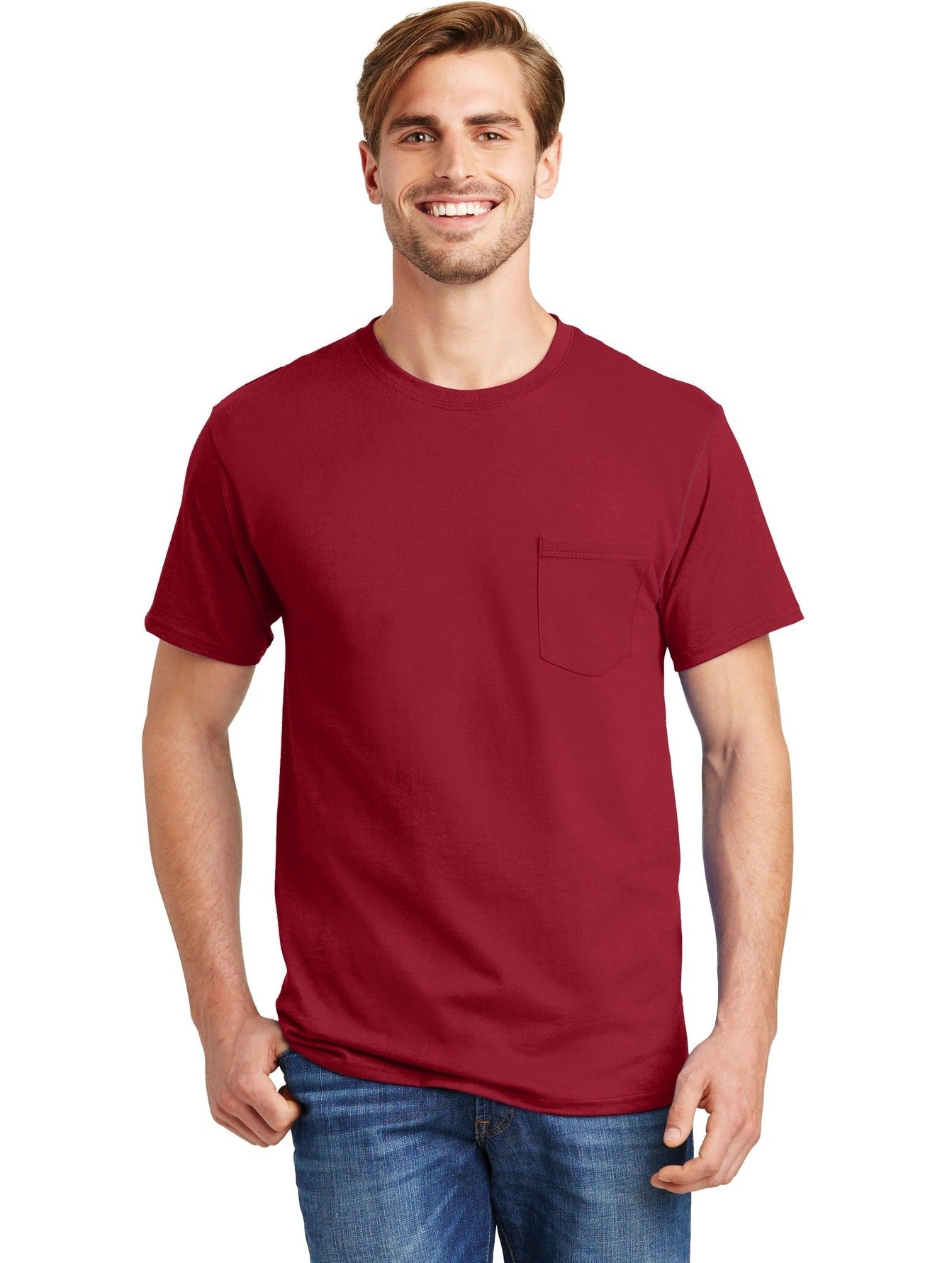 no-logo Hanes Authentic Cotton T-Shirt with Pocket-Regular-Hanes-Thread Logic