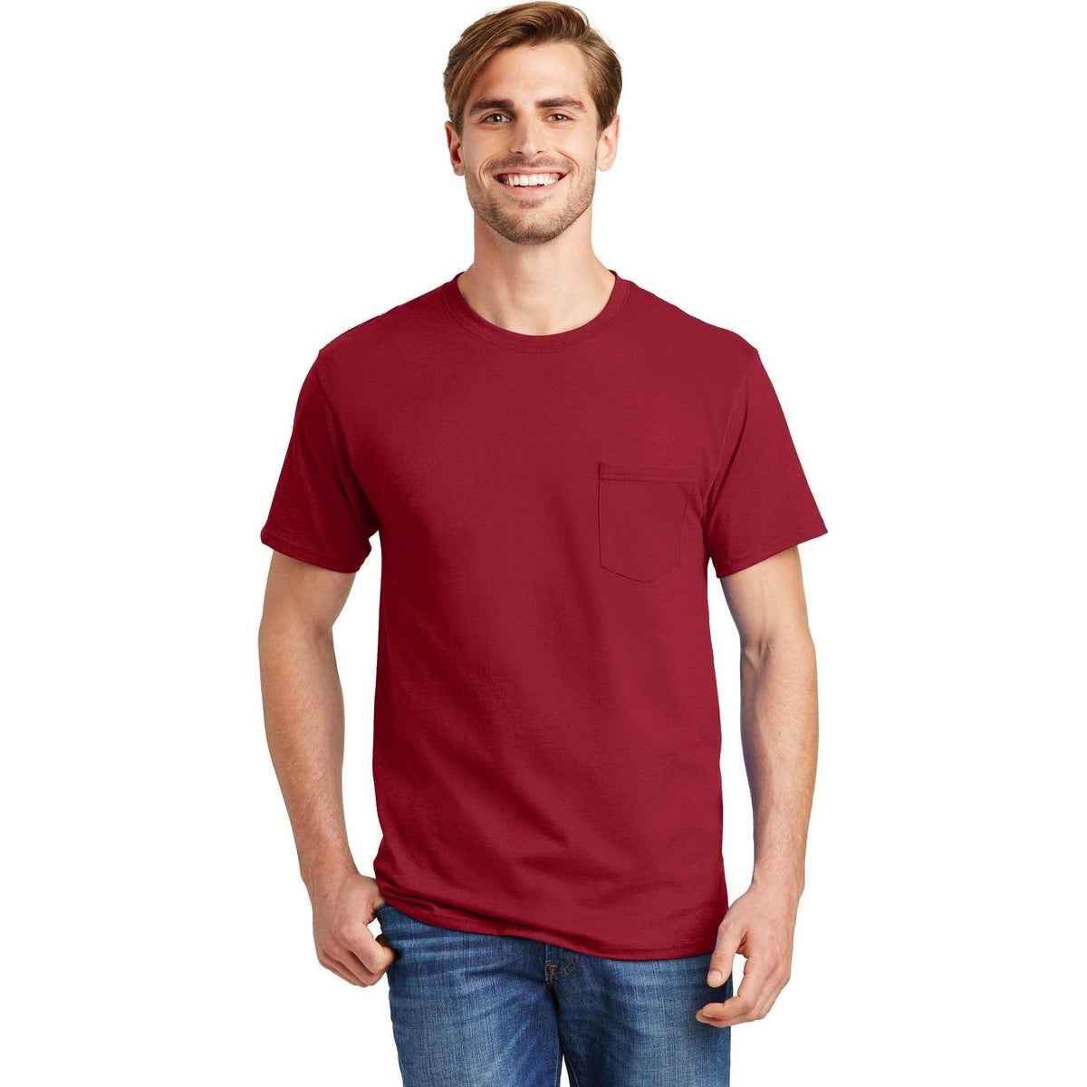 no-logo Hanes Authentic Cotton T-Shirt with Pocket-Polos-Hanes-Thread Logic