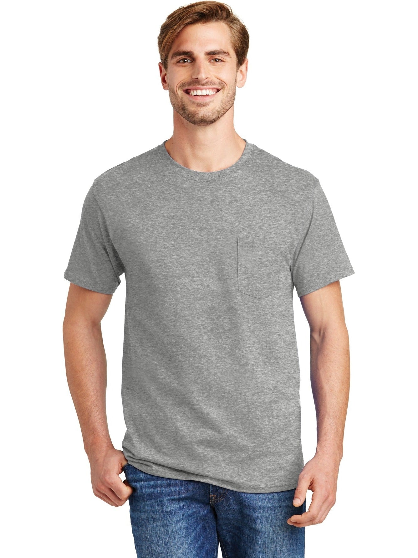 no-logo Hanes Authentic Cotton T-Shirt with Pocket-Regular-Hanes-Thread Logic