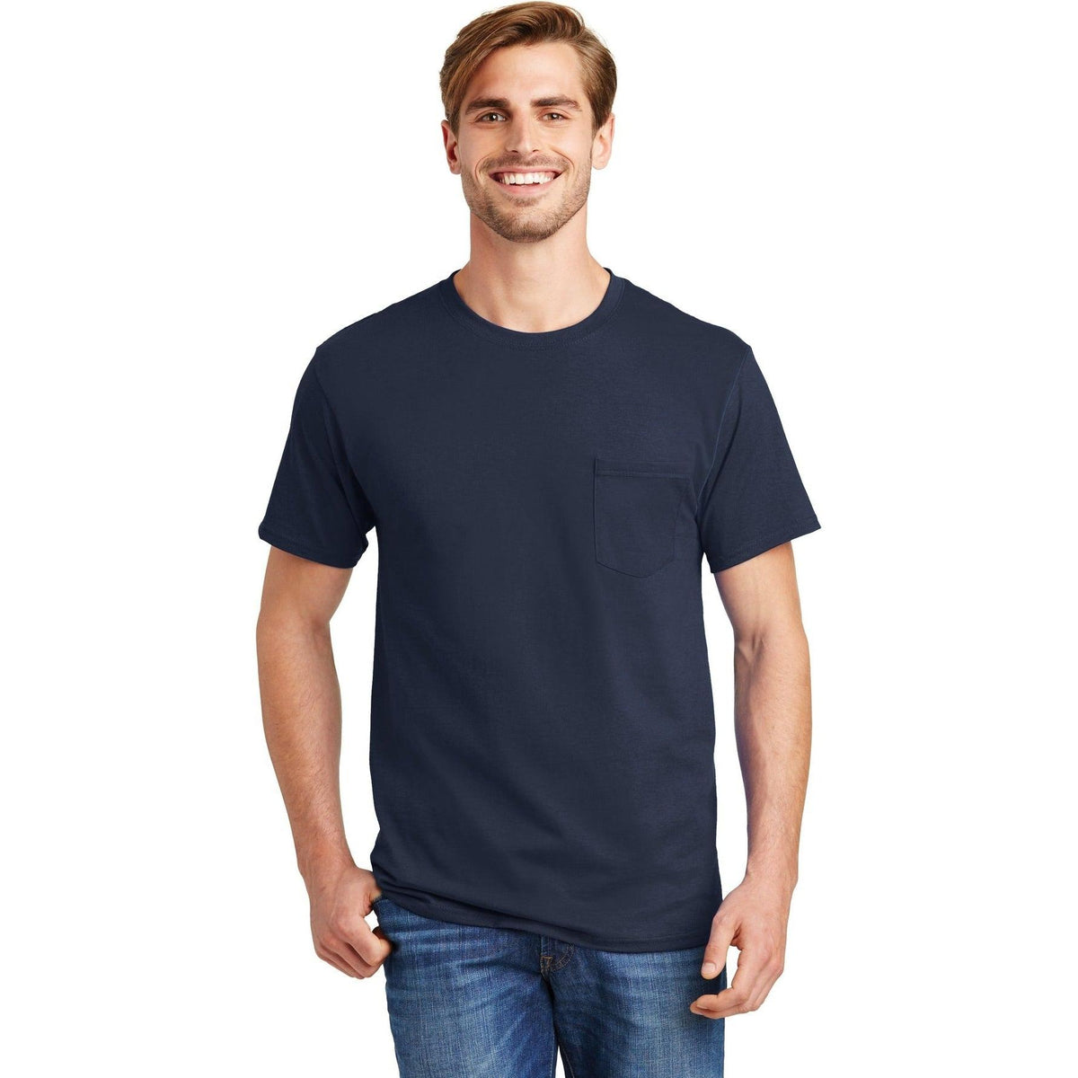 no-logo Hanes Authentic Cotton T-Shirt with Pocket-Polos-Hanes-Thread Logic