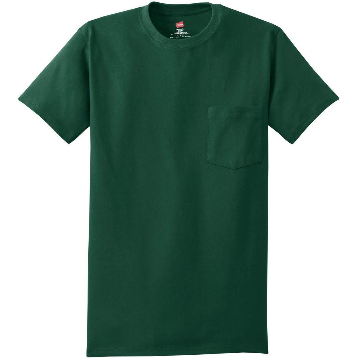 no-logo Hanes Authentic Cotton T-Shirt with Pocket-Polos-Hanes-Deep Forest-S-Thread Logic