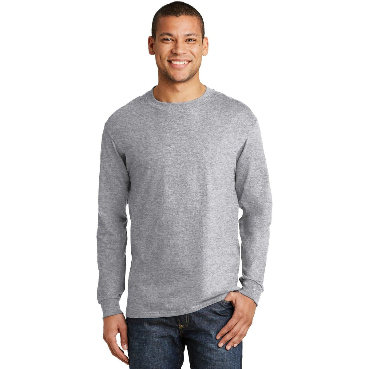 no-logo Hanes Beefy Long Sleeve Cotton T-Shirt-Regular-Hanes-Thread Logic