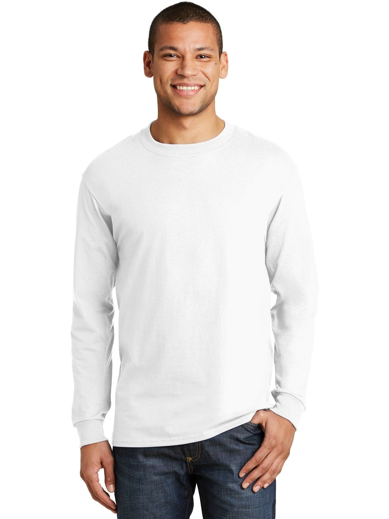 no-logo Hanes Beefy Long Sleeve Cotton T-Shirt-Regular-Hanes-Thread Logic