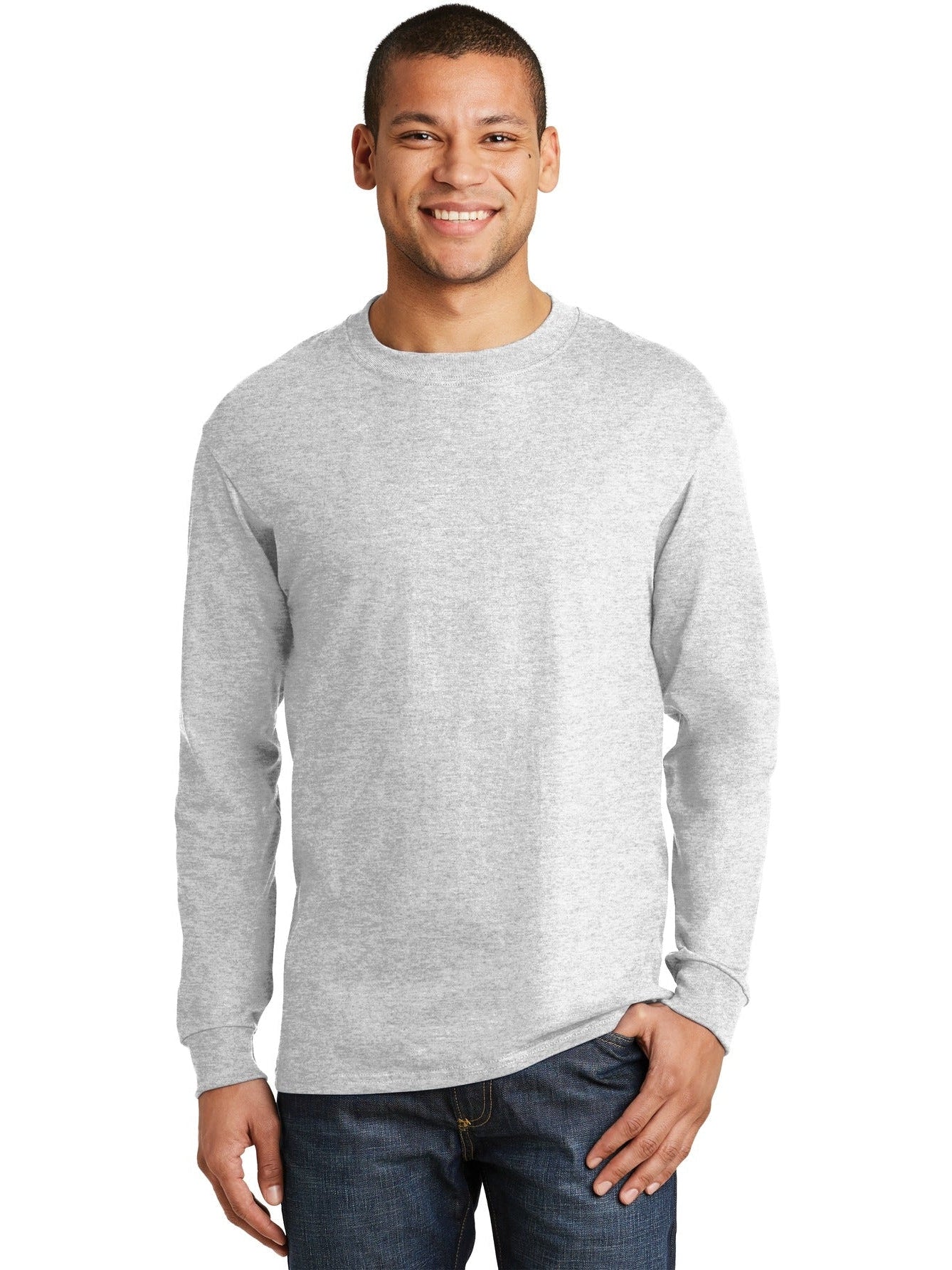 no-logo Hanes Beefy Long Sleeve Cotton T-Shirt-Regular-Hanes-Thread Logic