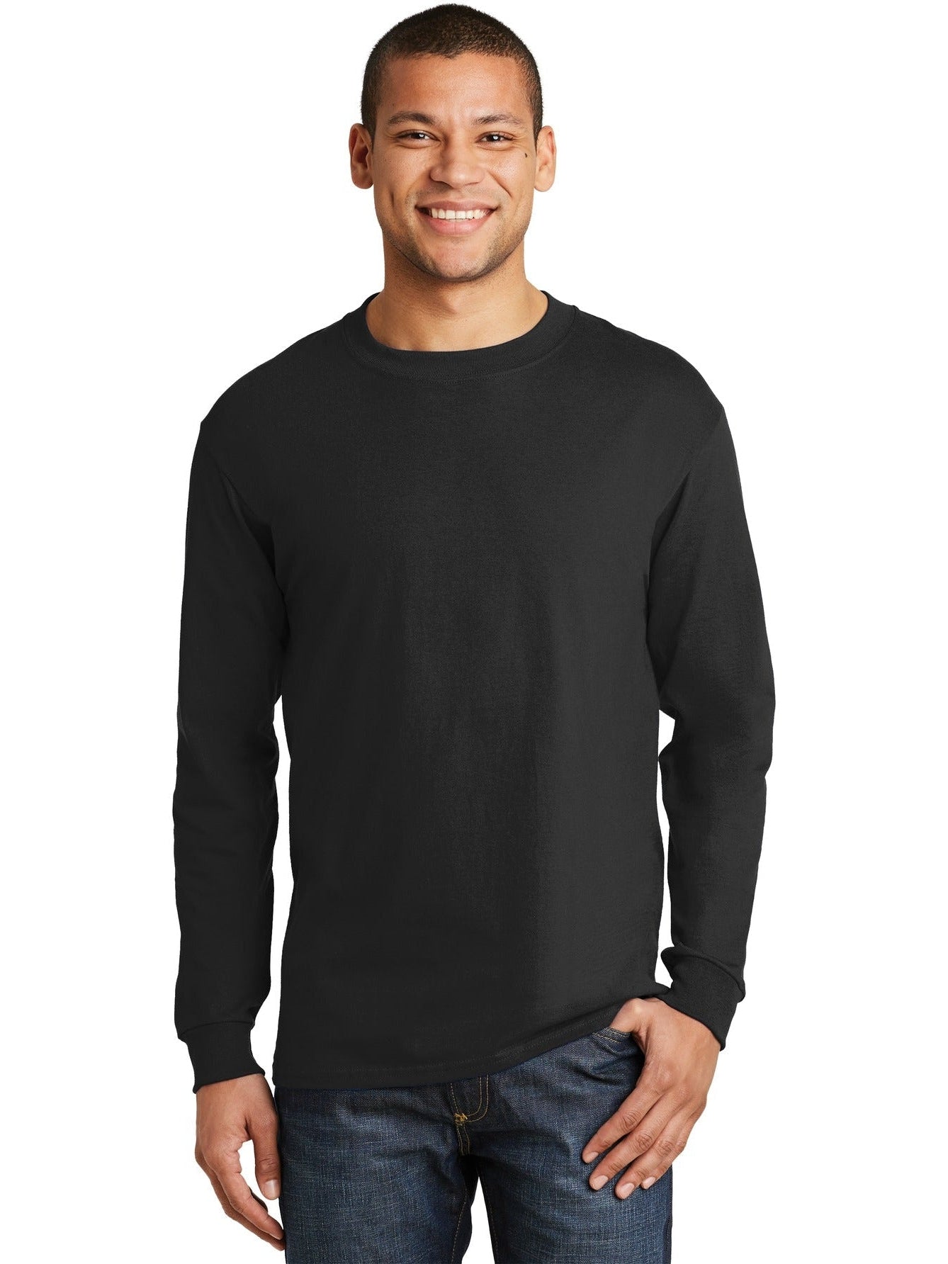 no-logo Hanes Beefy Long Sleeve Cotton T-Shirt-Regular-Hanes-Thread Logic