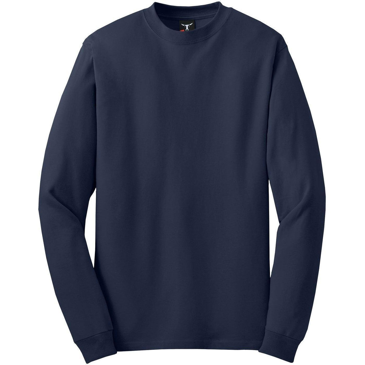 no-logo Hanes Beefy Long Sleeve Cotton T-Shirt-Regular-Hanes-Navy-S-Thread Logic