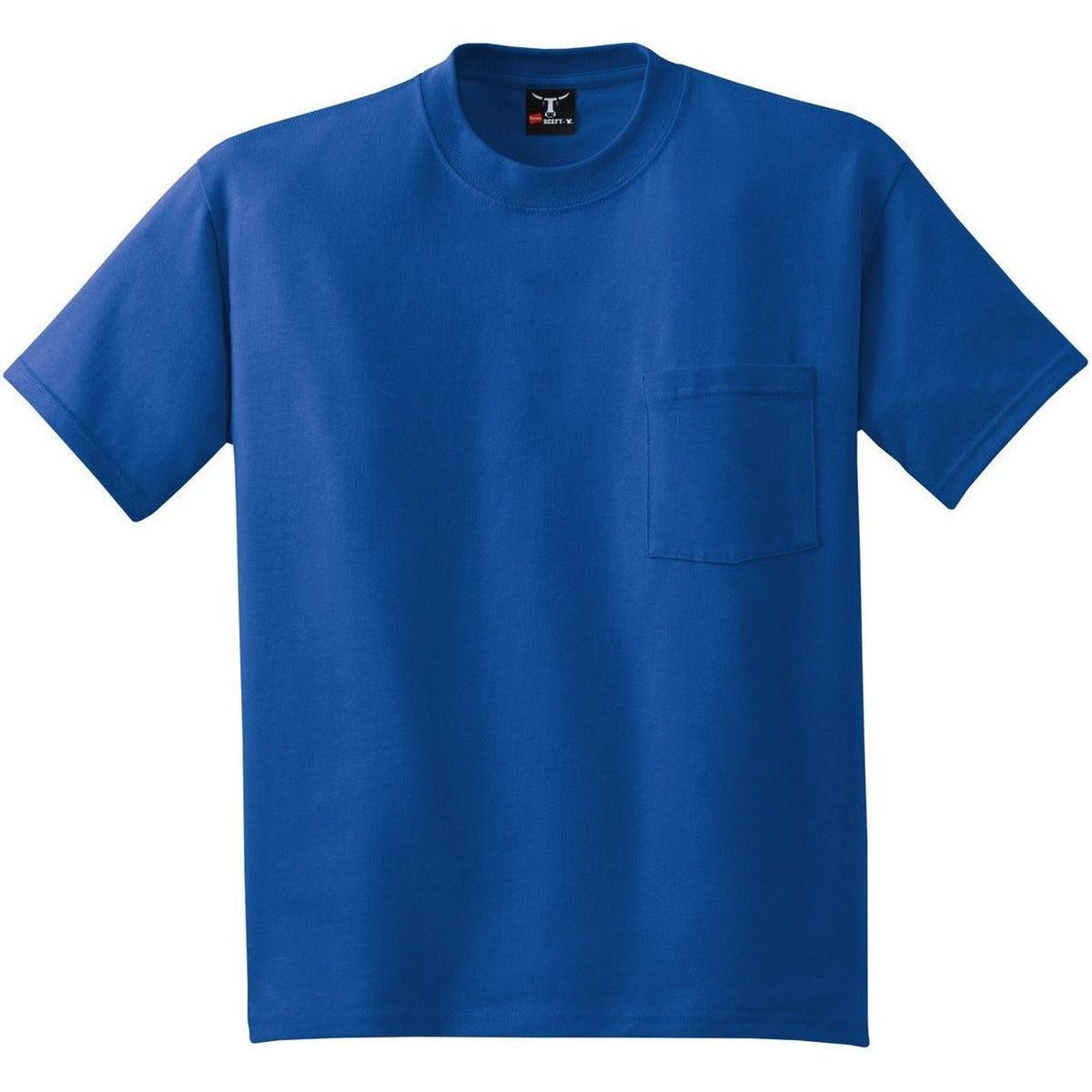 no-logo Hanes Beefy T-Shirt with Pocket-Polos-Hanes-Deep Royal-S-Thread Logic