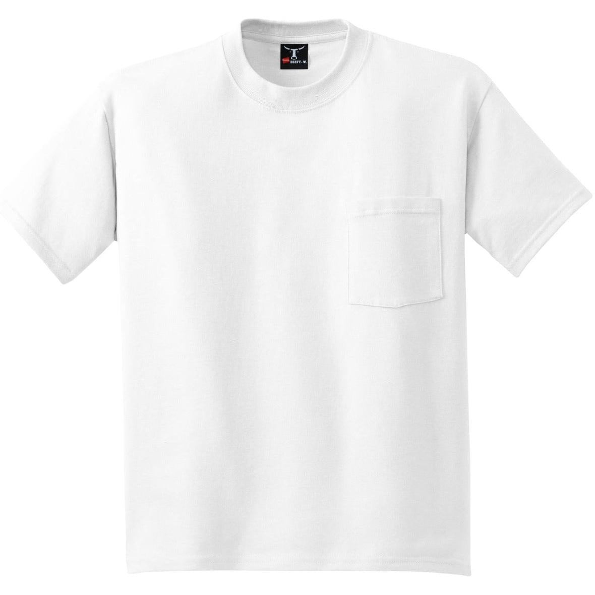 no-logo Hanes Beefy T-Shirt with Pocket-Polos-Hanes-White-S-Thread Logic