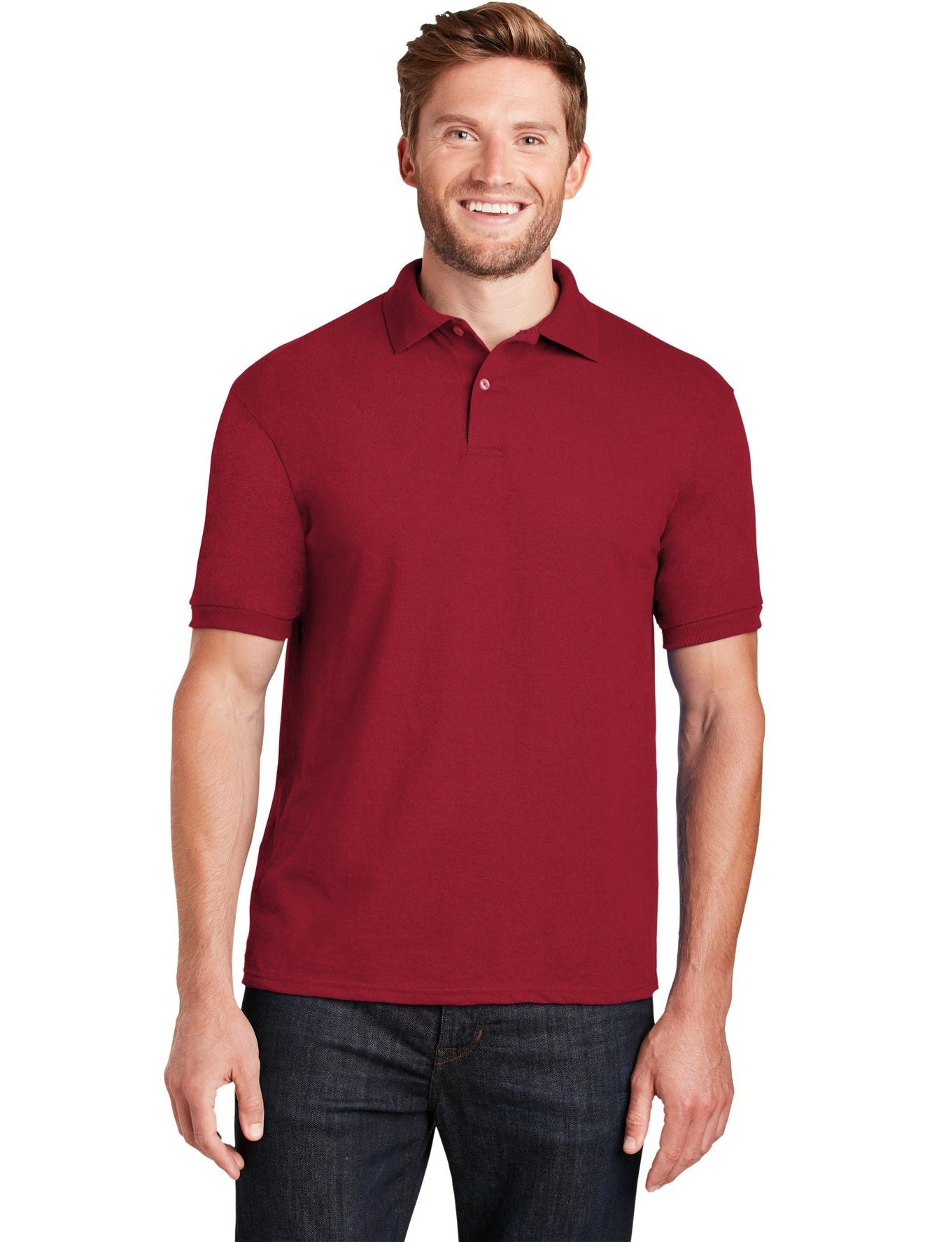 no-logo Hanes EcoSmart 5.2-Ounce Jersey Knit Sport Shirt-Regular-Hanes-Thread Logic