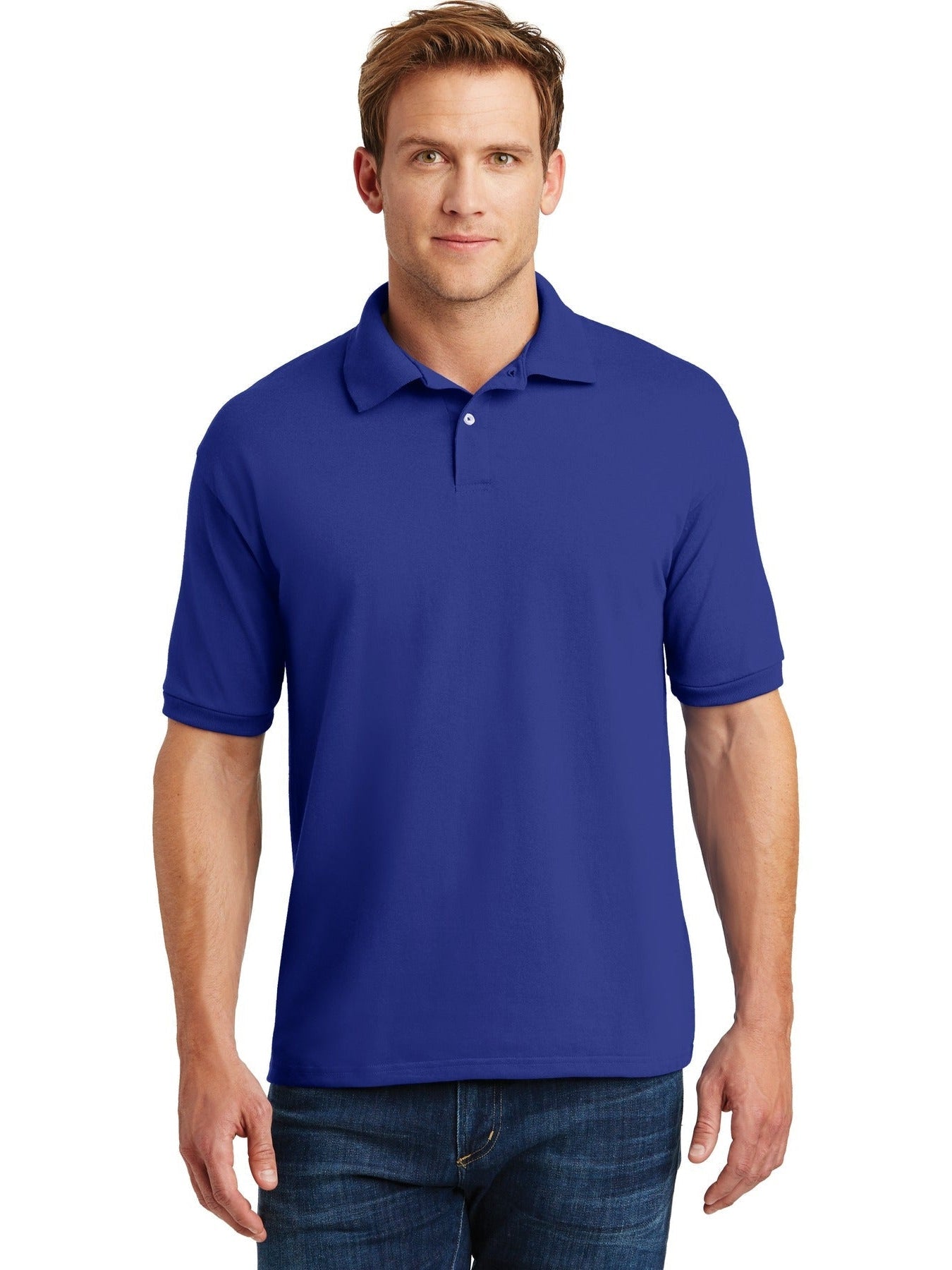no-logo Hanes EcoSmart 5.2-Ounce Jersey Knit Sport Shirt-Regular-Hanes-Thread Logic