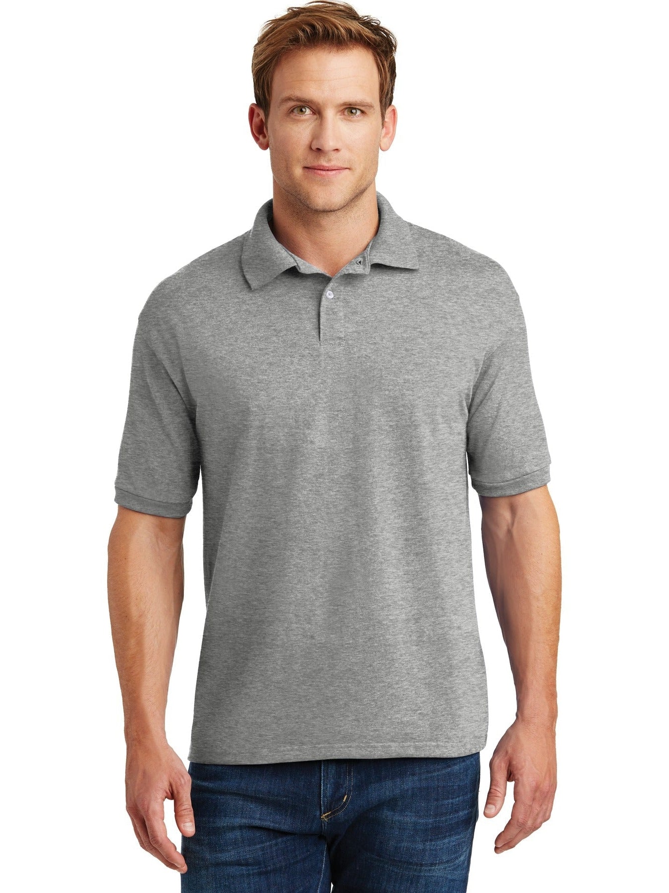 no-logo Hanes EcoSmart 5.2-Ounce Jersey Knit Sport Shirt-Regular-Hanes-Thread Logic