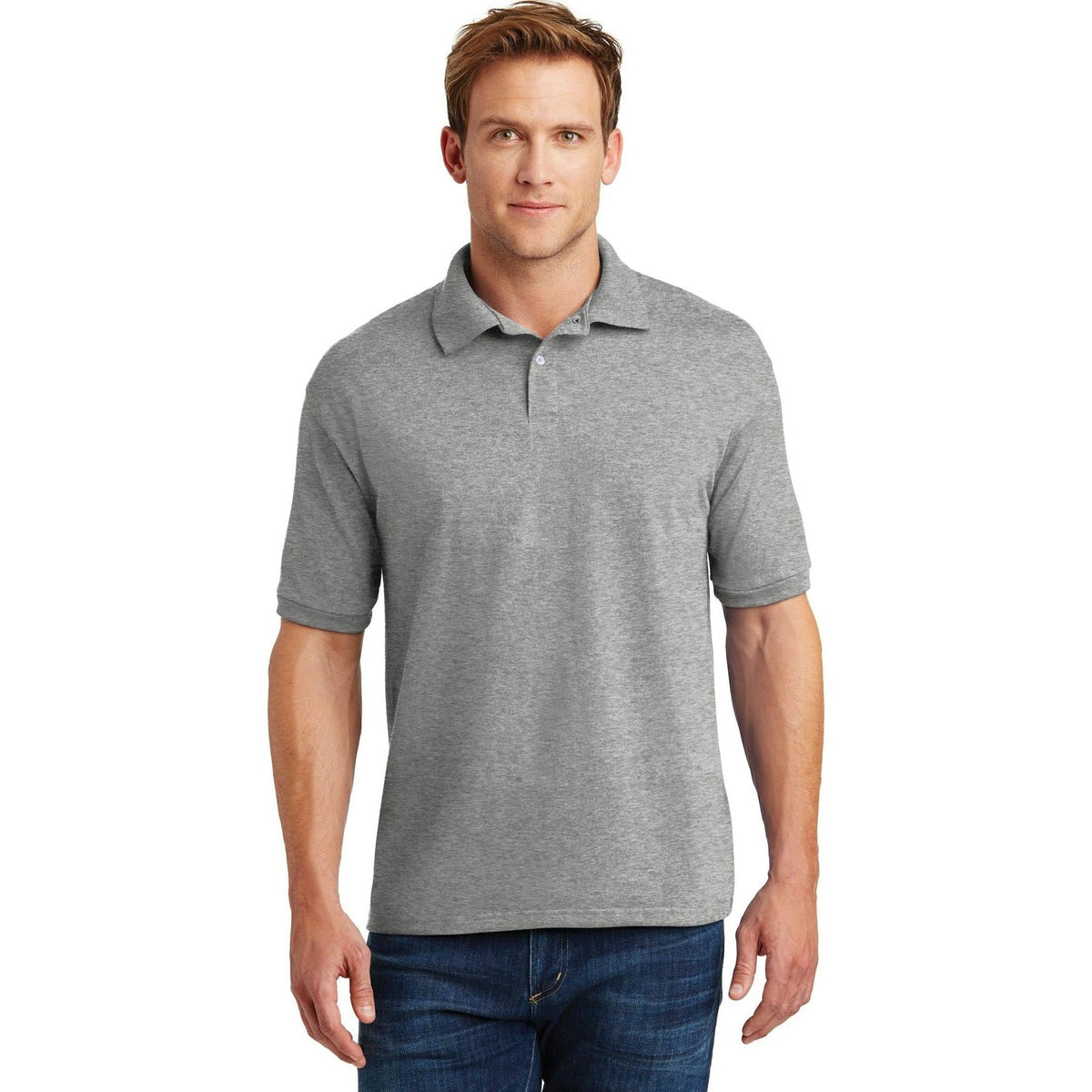 no-logo Hanes EcoSmart 5.2-Ounce Jersey Knit Sport Shirt-Regular-Hanes-Thread Logic