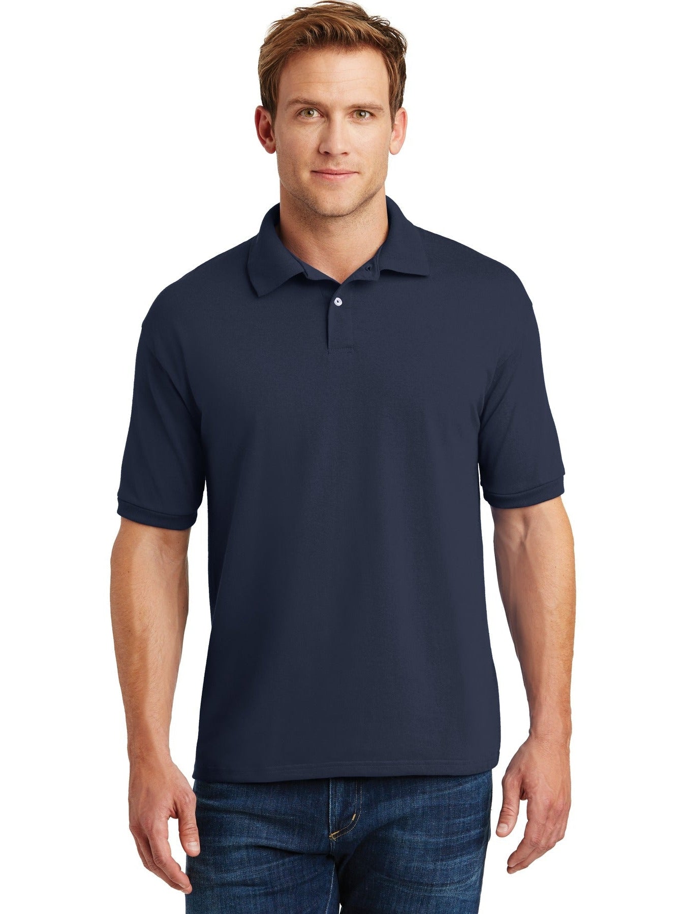no-logo Hanes EcoSmart 5.2-Ounce Jersey Knit Sport Shirt-Regular-Hanes-Thread Logic