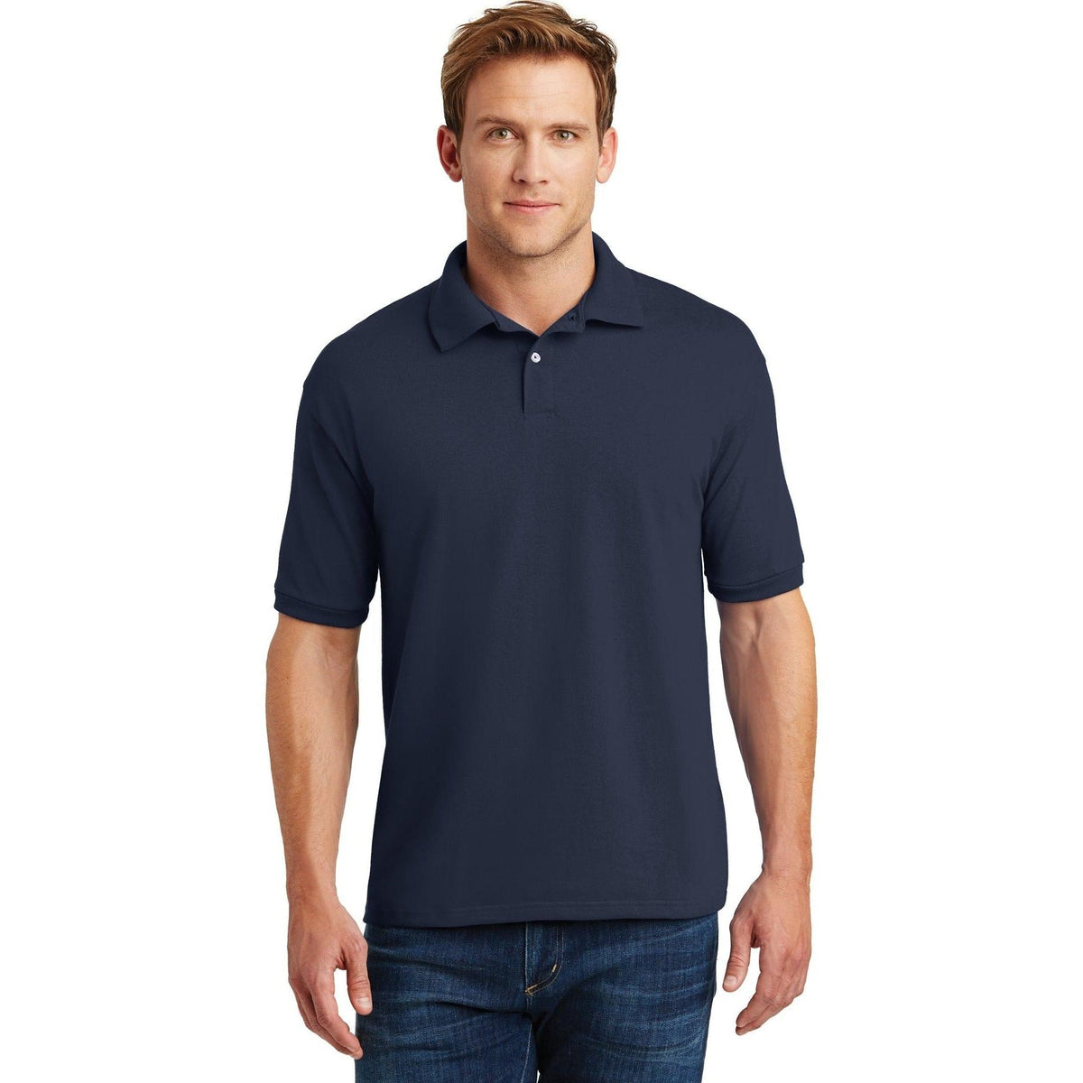 no-logo Hanes EcoSmart 5.2-Ounce Jersey Knit Sport Shirt-Regular-Hanes-Thread Logic