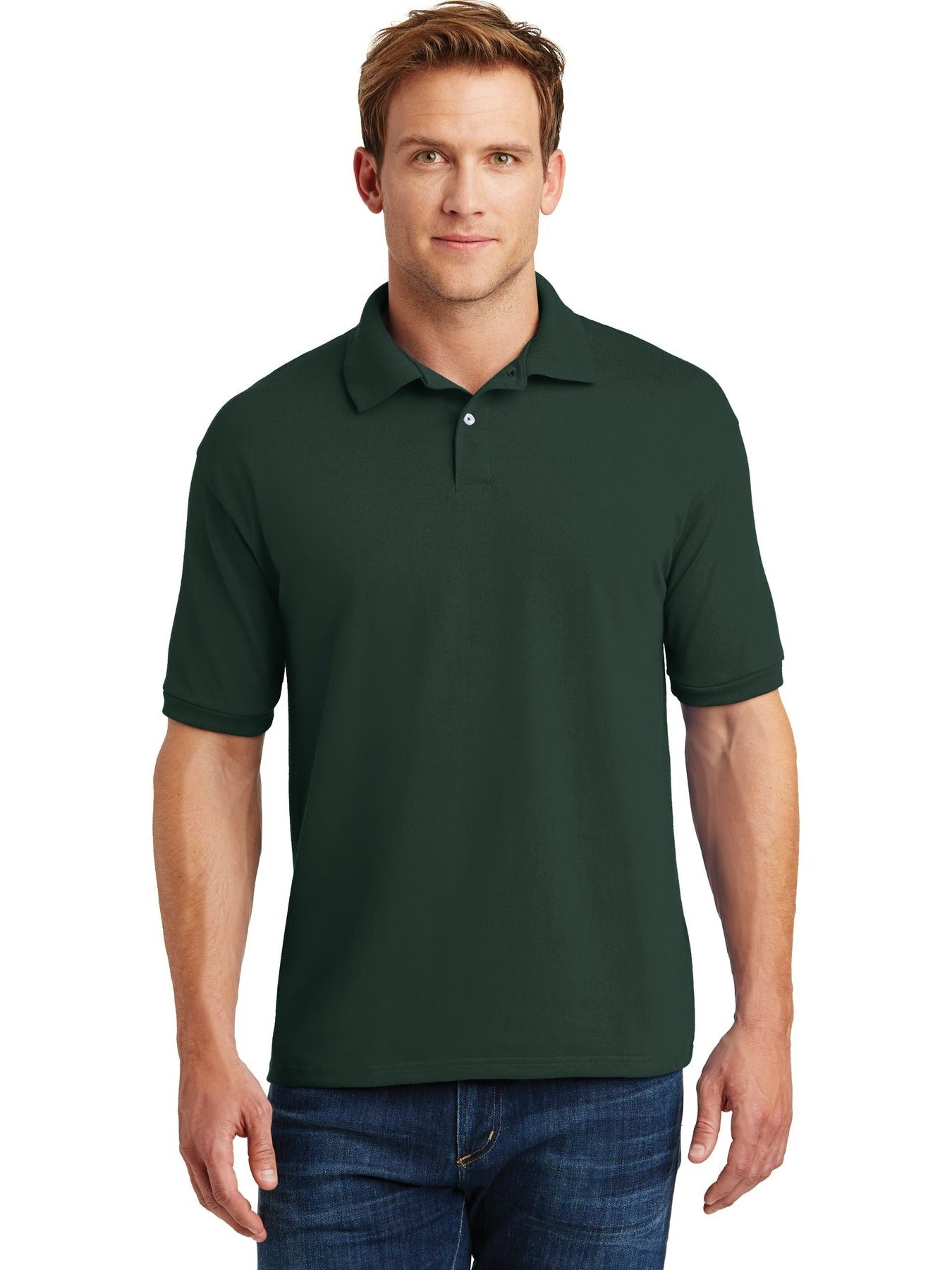 no-logo Hanes EcoSmart 5.2-Ounce Jersey Knit Sport Shirt-Regular-Hanes-Thread Logic