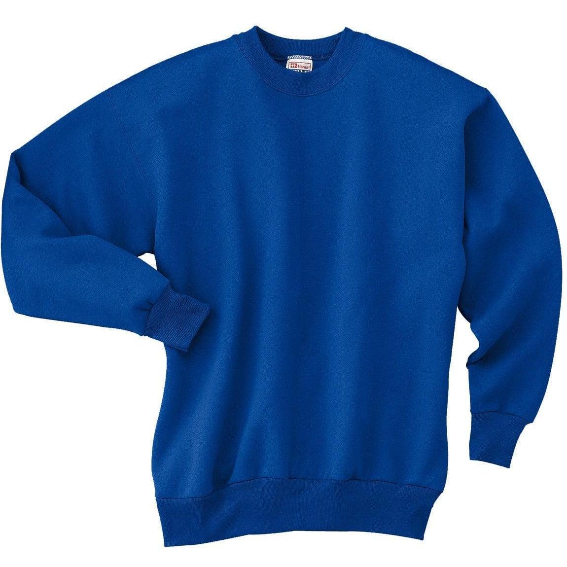 no-logo Hanes EcoSmart Crewneck Sweatshirt-Crewnecks-Hanes-Deep Royal-S-Thread Logic