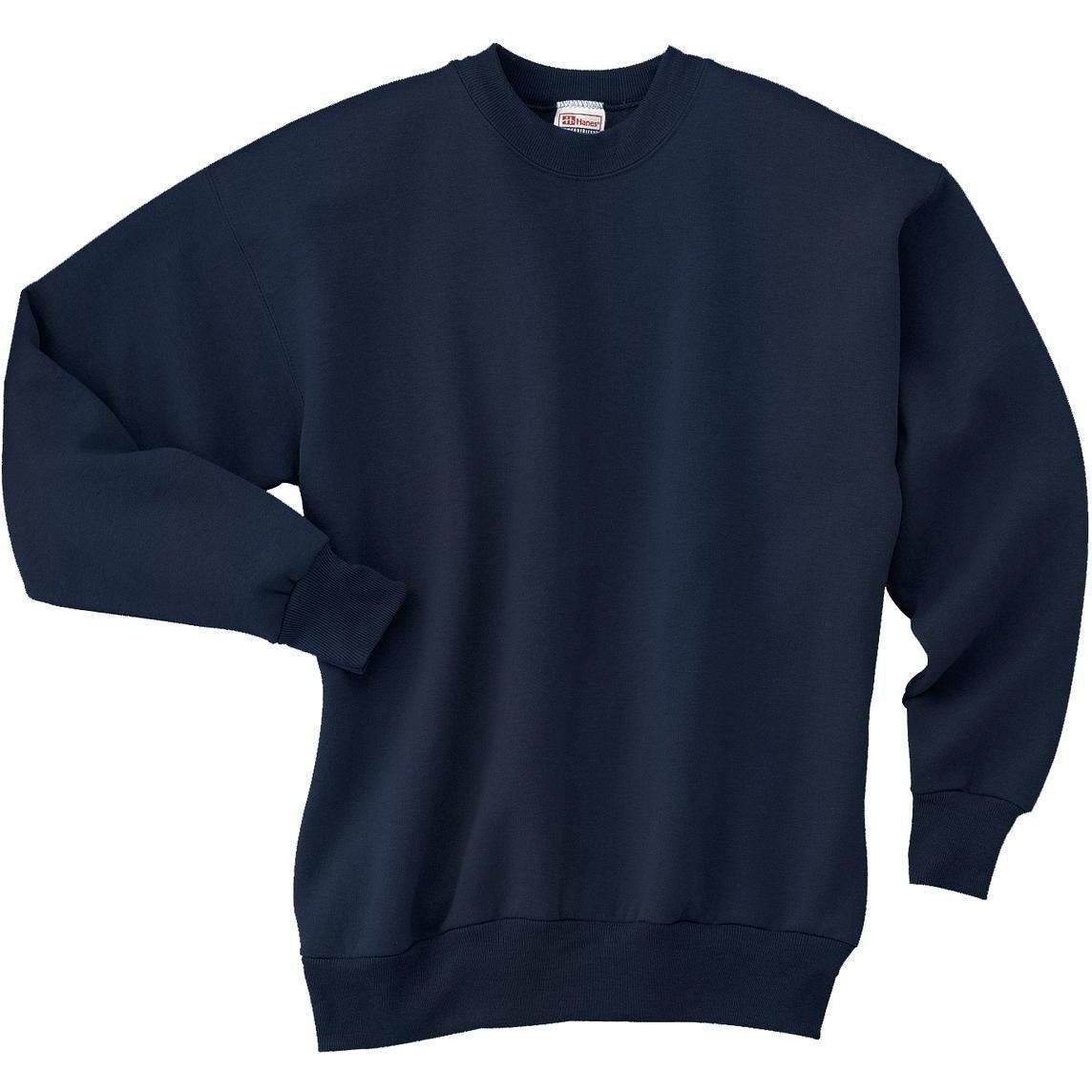 no-logo Hanes EcoSmart Crewneck Sweatshirt-Crewnecks-Hanes-Navy-S-Thread Logic