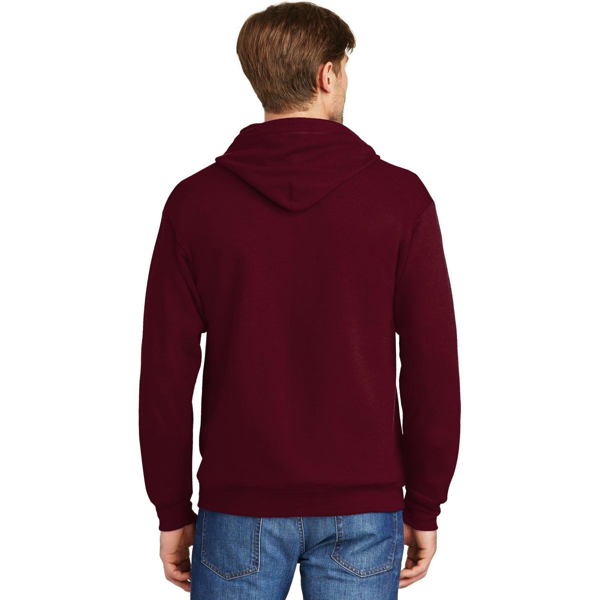 no-logo Hanes EcoSmart Full-Zip Hooded Sweatshirt-Full Zips-Hanes-Thread Logic