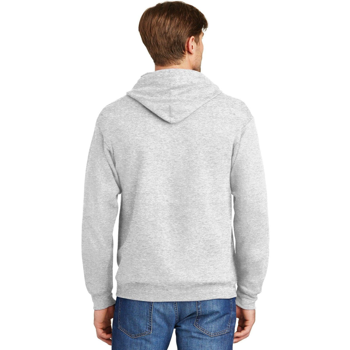 no-logo Hanes EcoSmart Full-Zip Hooded Sweatshirt-Full Zips-Hanes-Thread Logic