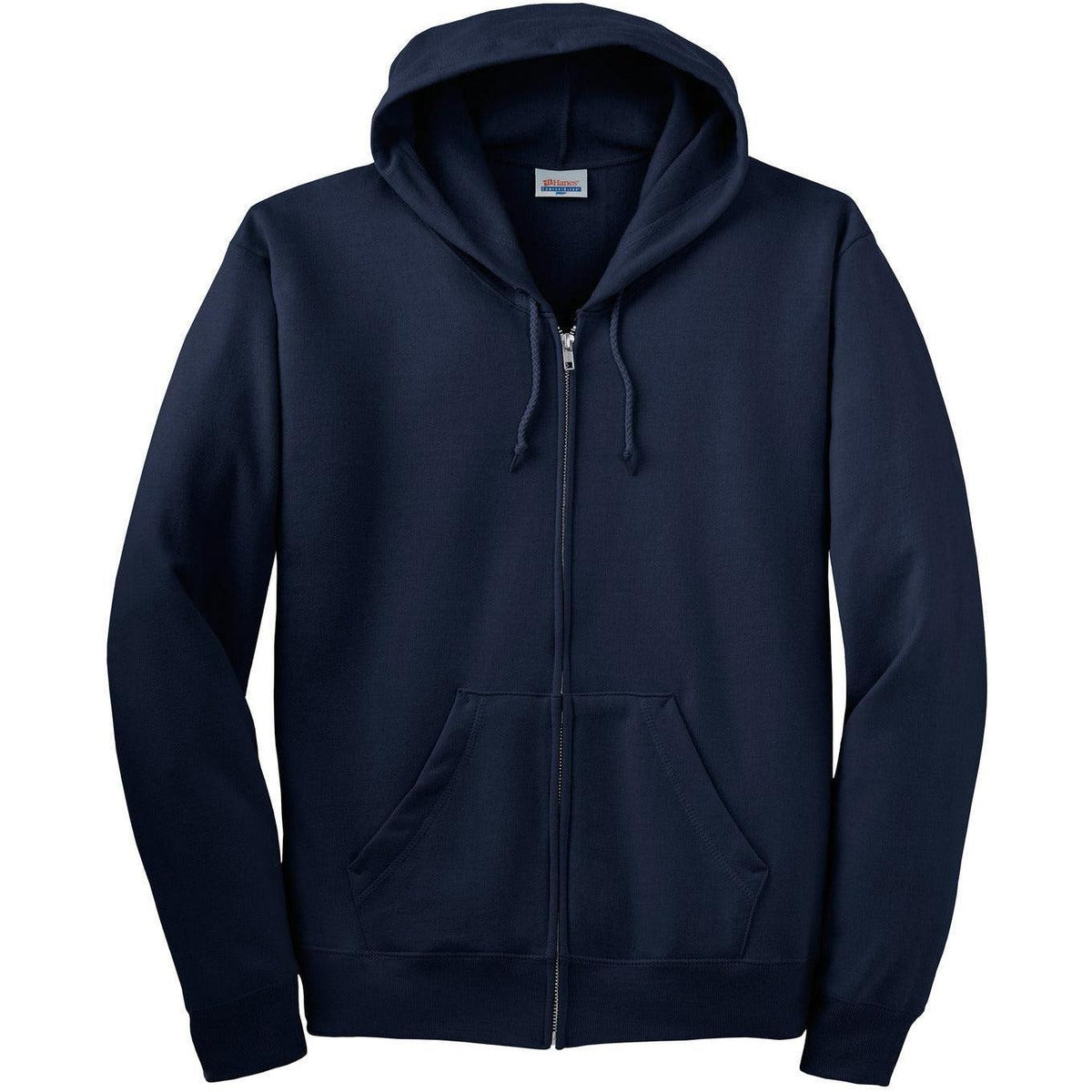 no-logo Hanes EcoSmart Full-Zip Hooded Sweatshirt-Full Zips-Hanes-Navy-S-Thread Logic