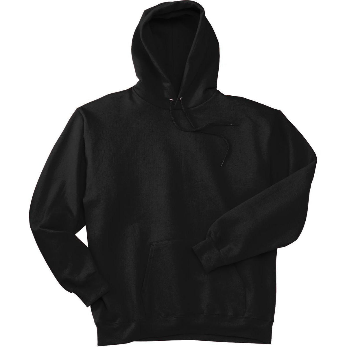 logo-left Hanes EcoSmart Pullover Hooded Sweatshirt-Hoodies-Hanes-Black-S-Thread Logic